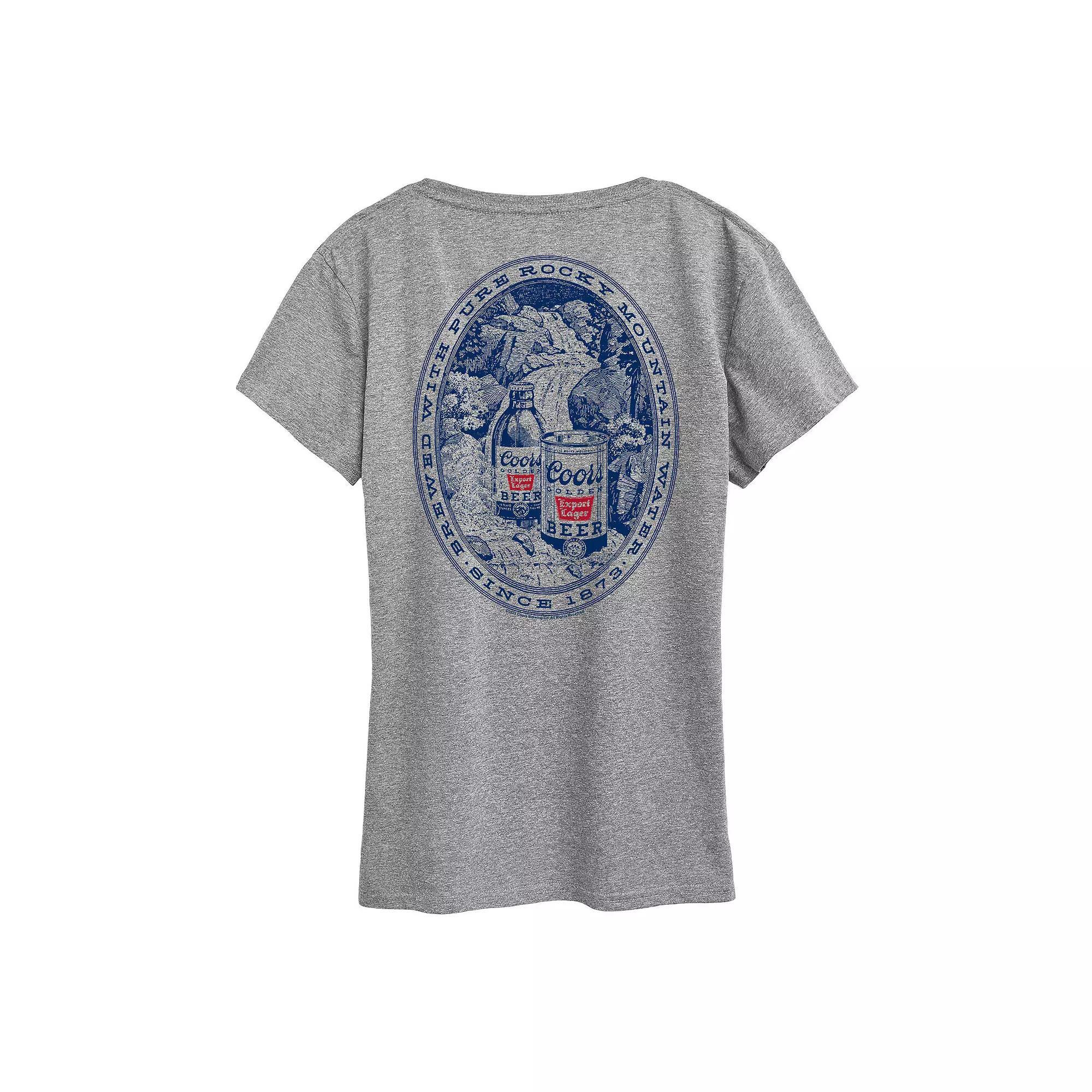 Women's Coors Banquet Rocky Mountain Graphic Tee, Size: Medium, Grey Gray Product Image