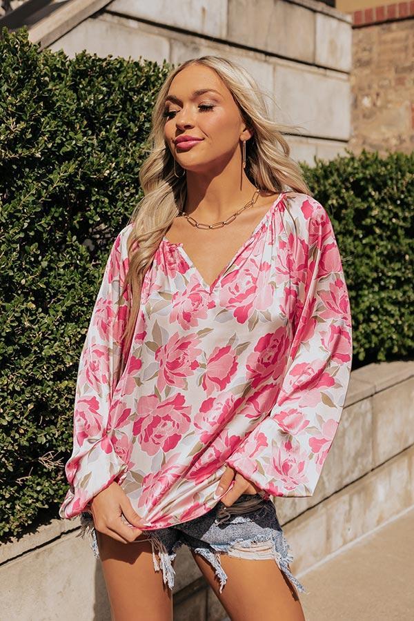 So Easy To Love Floral Top in Light Pink Product Image