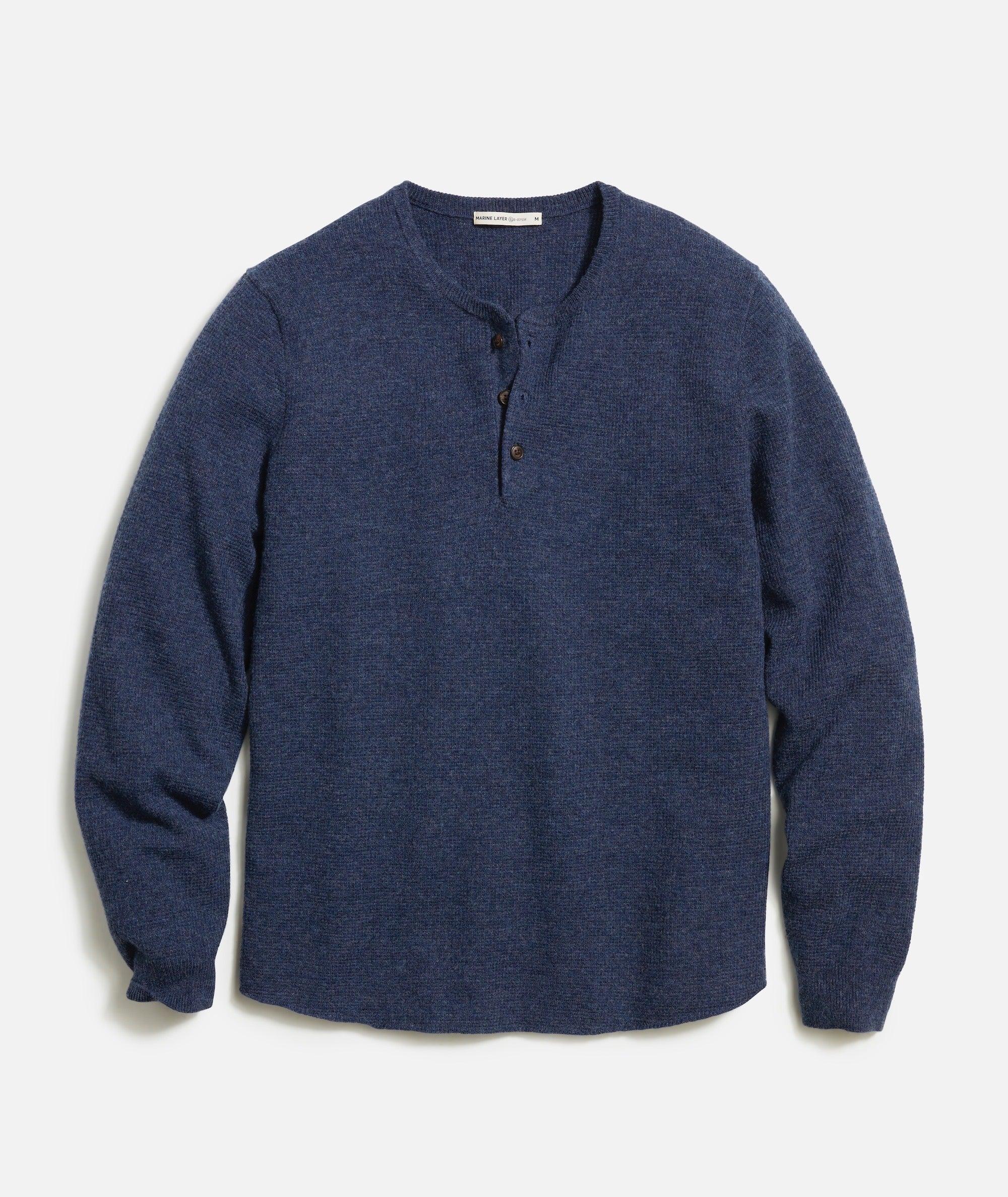 Merino Blend Sweater Henley Product Image