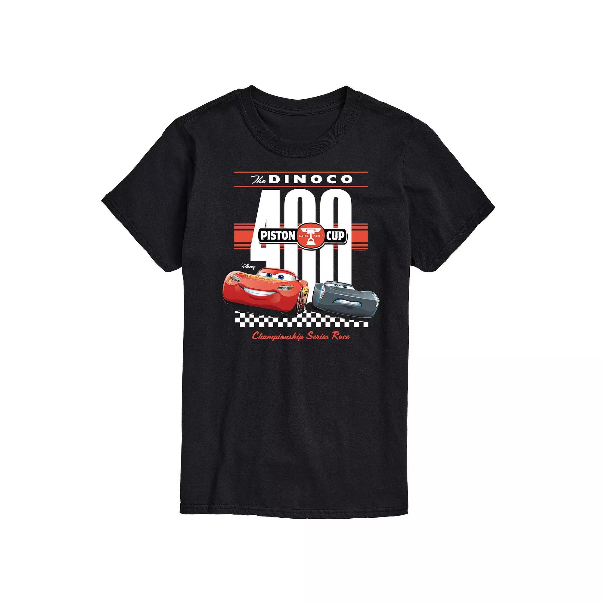 Disney / Pixar's Cars Lightening McQueen & Storm Men's Dinoco 400 Graphic Tee, Size: XXL, Black Product Image