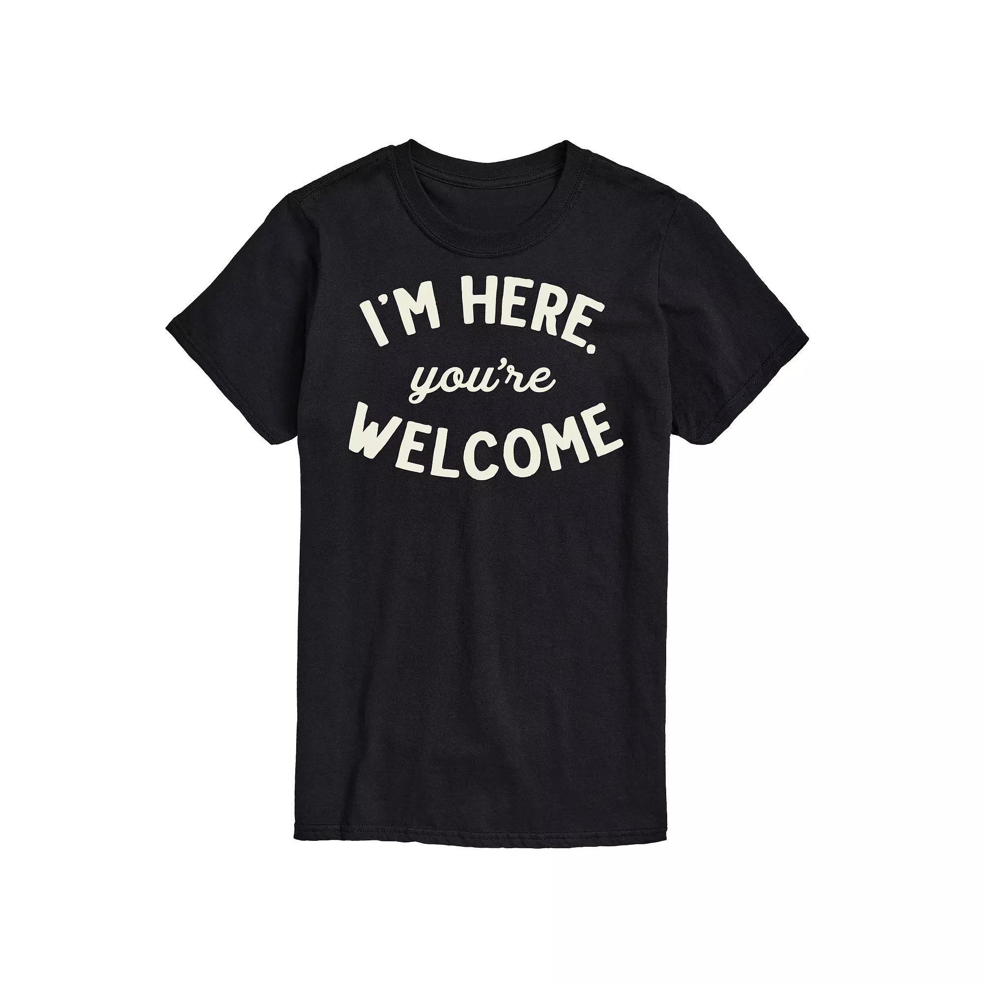 Big & Tall "Im Here You're Welcome" Graphic Tee, Men's, Size: Large Tall, Black Product Image