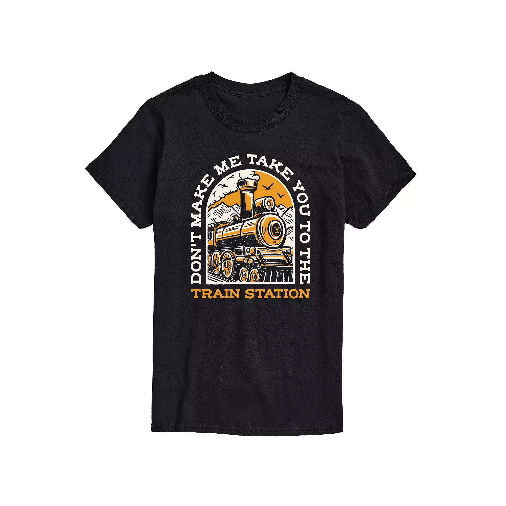 Big & Tall Yellowstone Train Station Graphic Tee, Men's,  Product Image