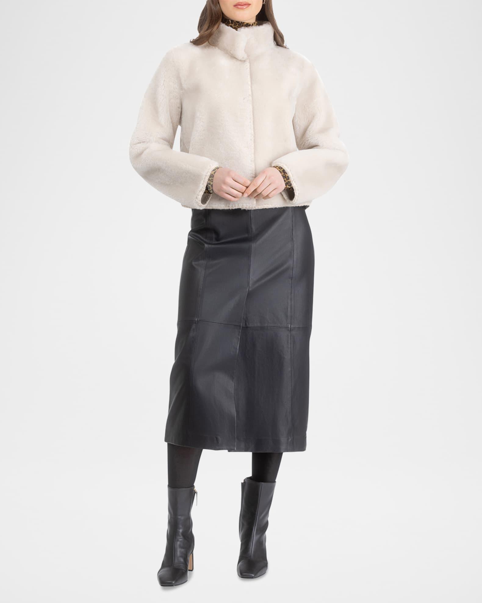 Reversible Merino Shearling Lamb Jacket With Embroidered Edges Product Image