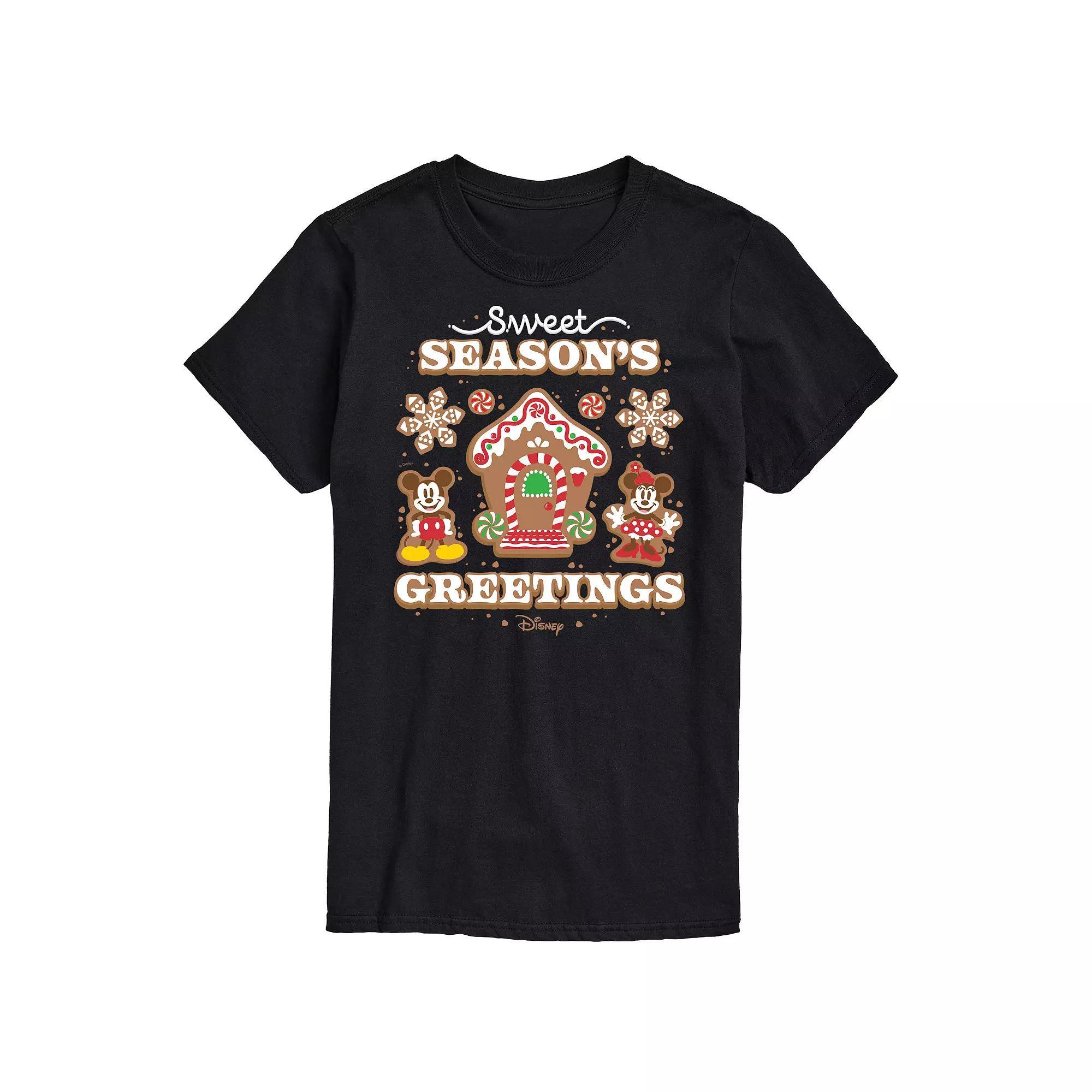 Disney's Mickey & Minnie Mouse Men's Sweet Seasons Greetings Graphic Tee,  Product Image