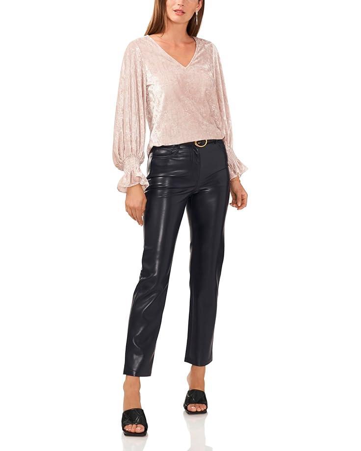 Peasant Split Neck Long Sleeve Blouse With Ties Product Image