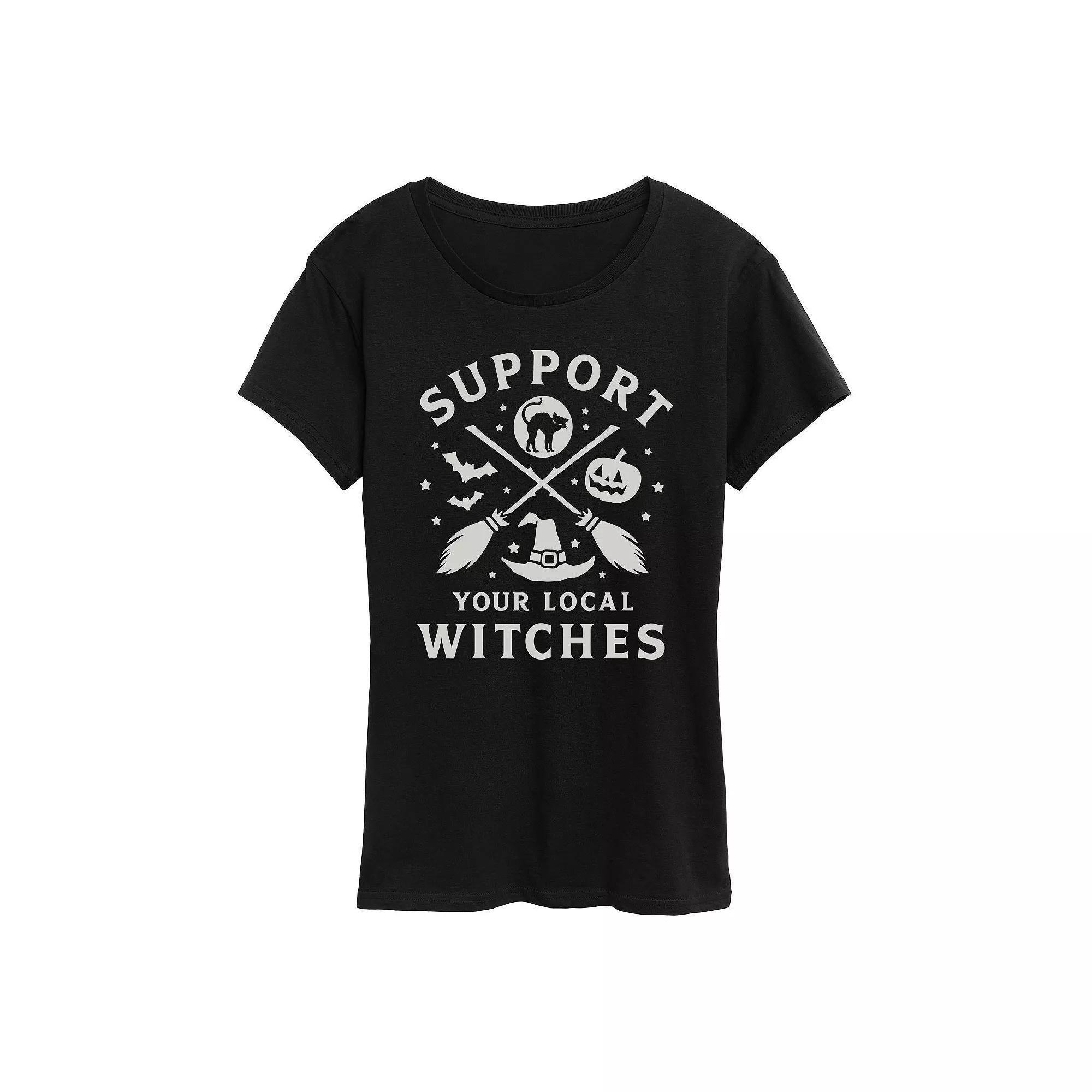 Women's Support Your Local Witches Halloween Tee, Girl's,  Product Image