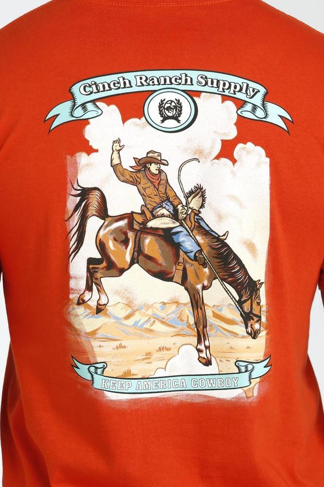 SALE Cinch® Men's S/S Red Cinch Ranch Supply T-Shirt Product Image