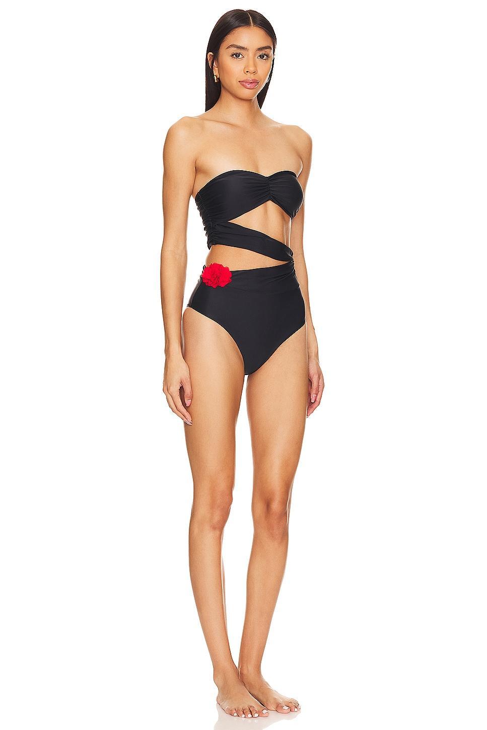 Lovers and Friends Lima Strapless One Piece in Black & Red Product Image