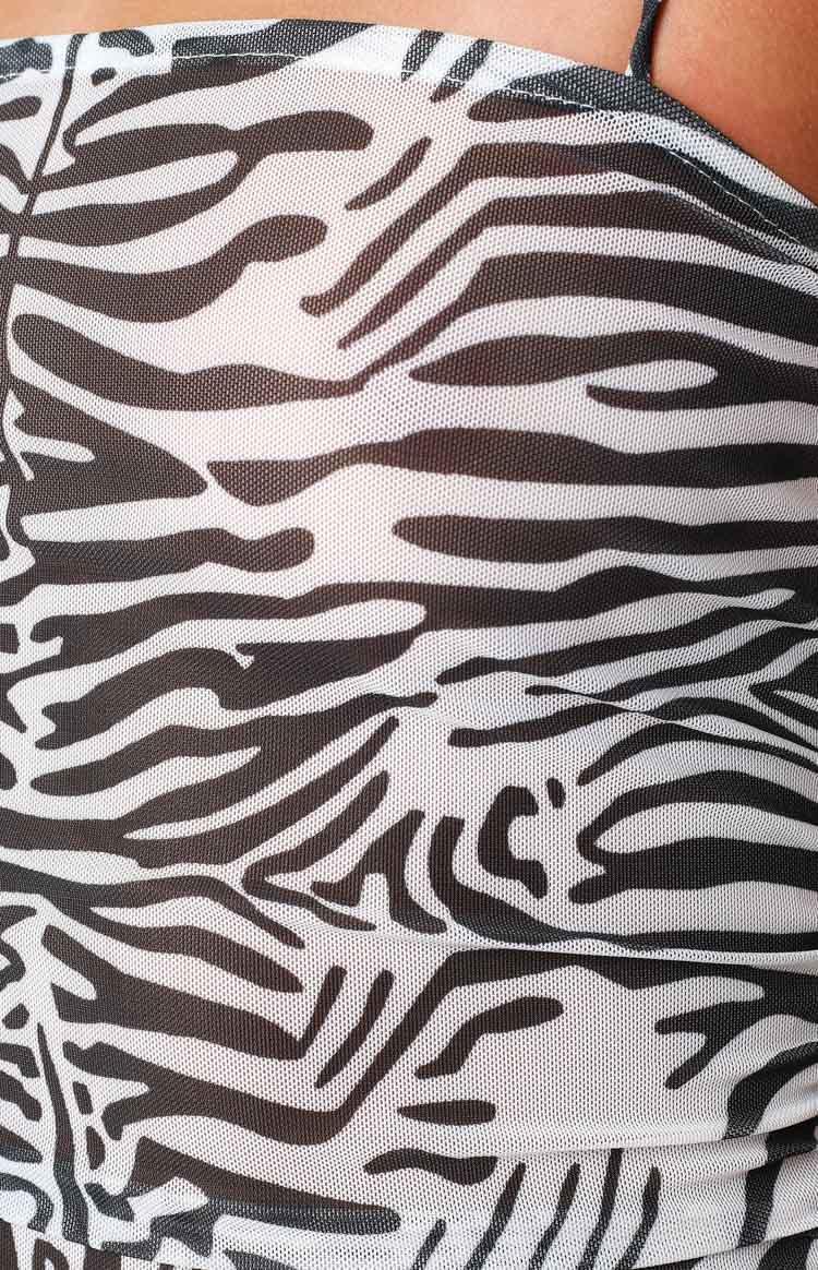 Lioness La Mer Mesh Mini Dress Zebra Product Image