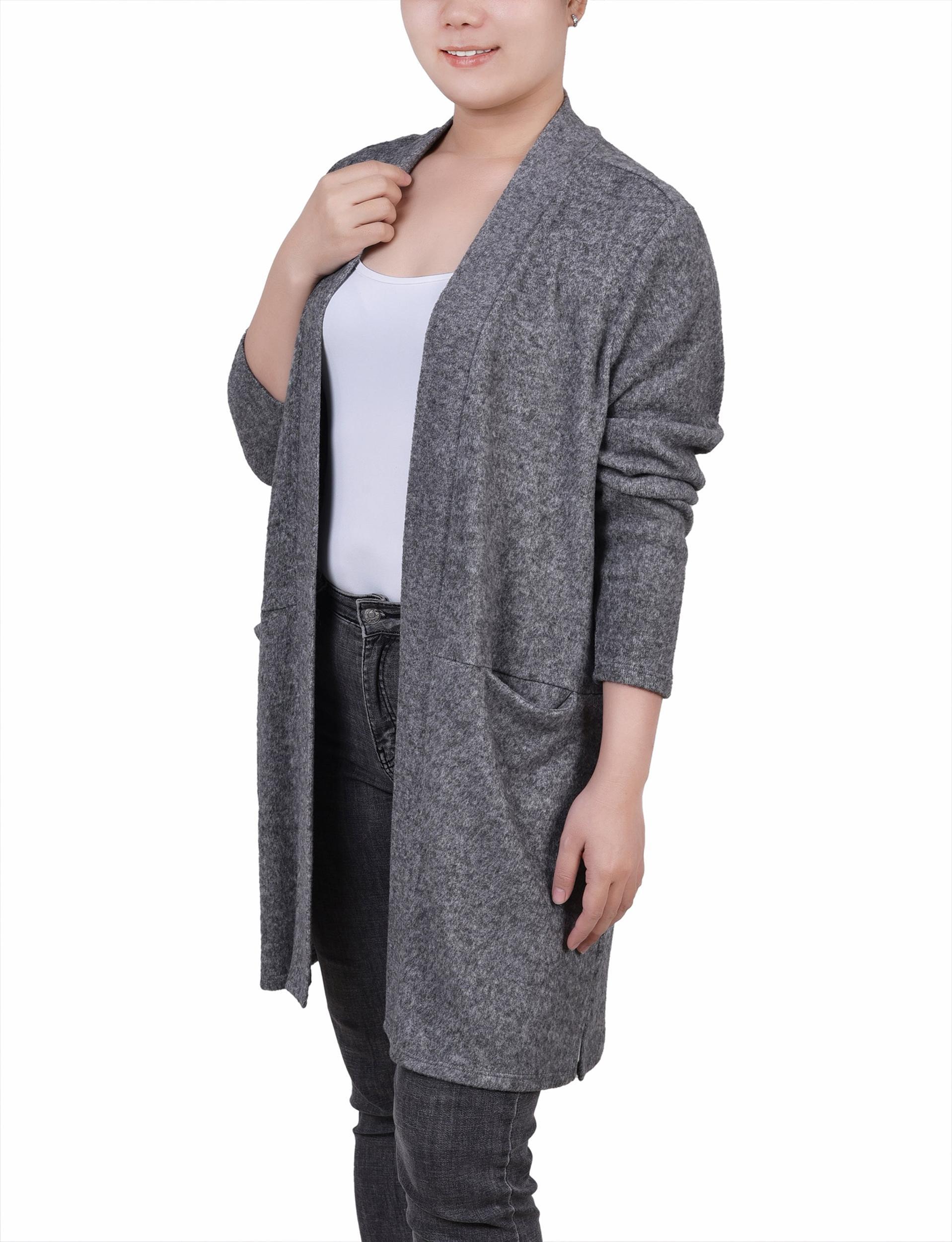 Silver Long Sleeve Cardigan Product Image