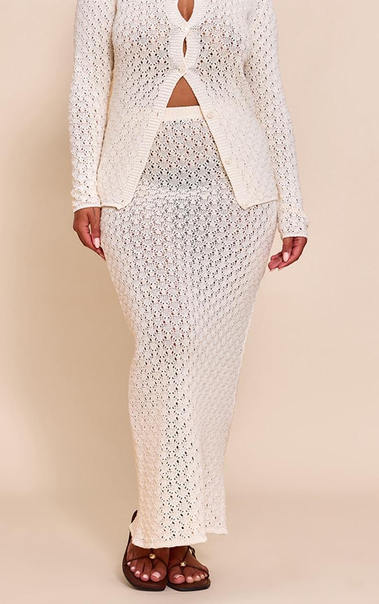 Shape Cream Crochet Maxi Skirt Product Image