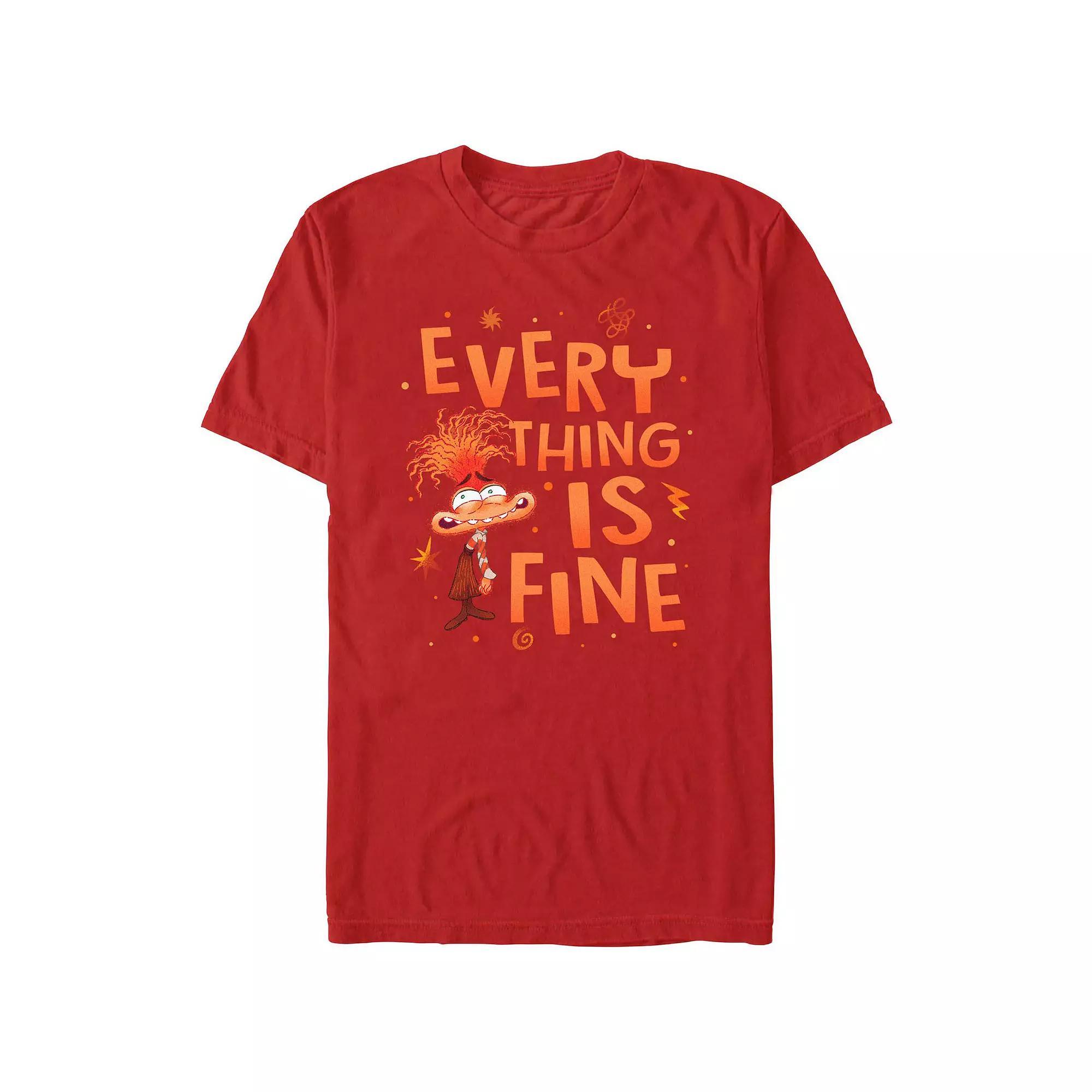 Disney's Inside Out 2 Anxiety Everything is Fine Men's Graphic Tee, Size: Small, Black Product Image