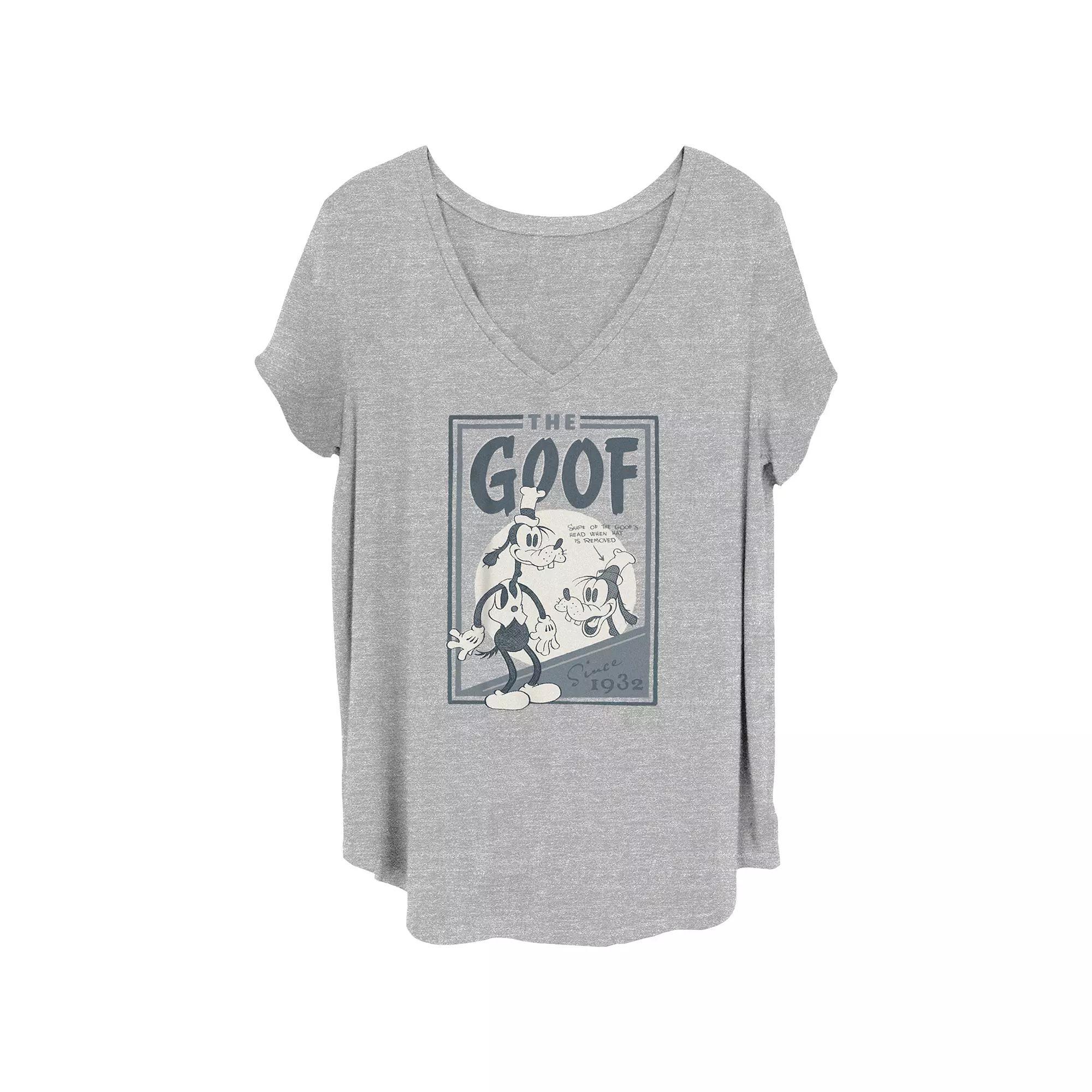 Disney's 100th Anniversary Women's Goofy Goof Since 1932 Retro V-Neck Tee, Girl's,  Product Image