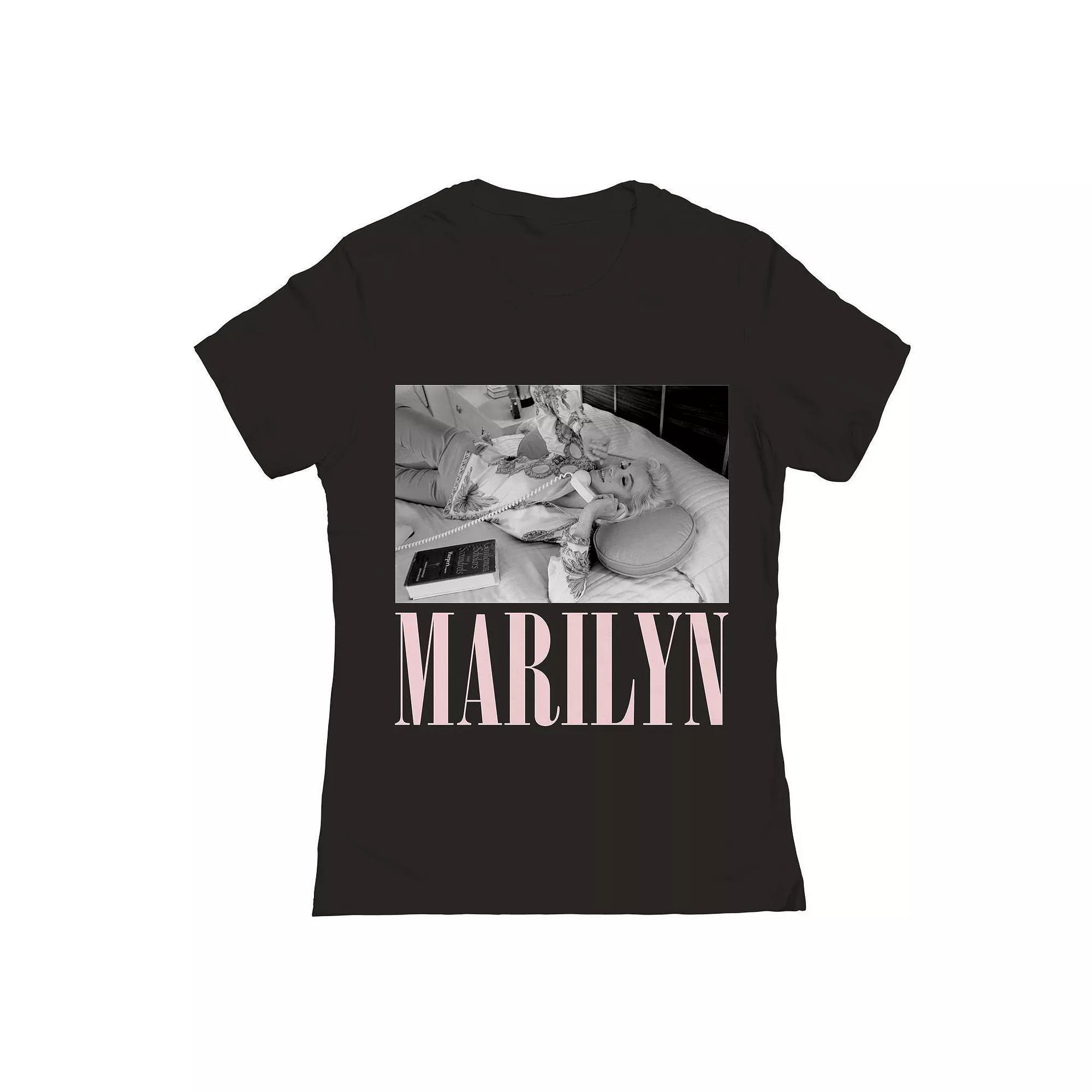 Junior's Grayson Threads The Label Marilyn Monroe On The Phone Graphic Tee, Women's, Size: Medium, Black Product Image