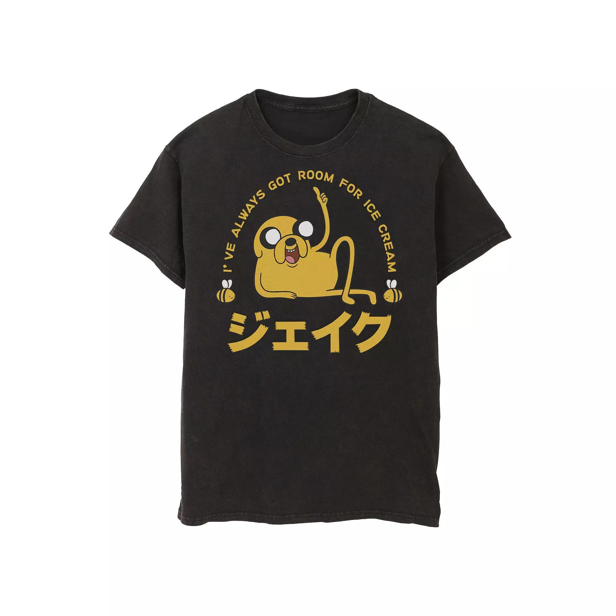 Men's Cartoon Network Adventure Time Jake "Room For Ice Cream" Kanji Tee, Size: XL, Black Product Image