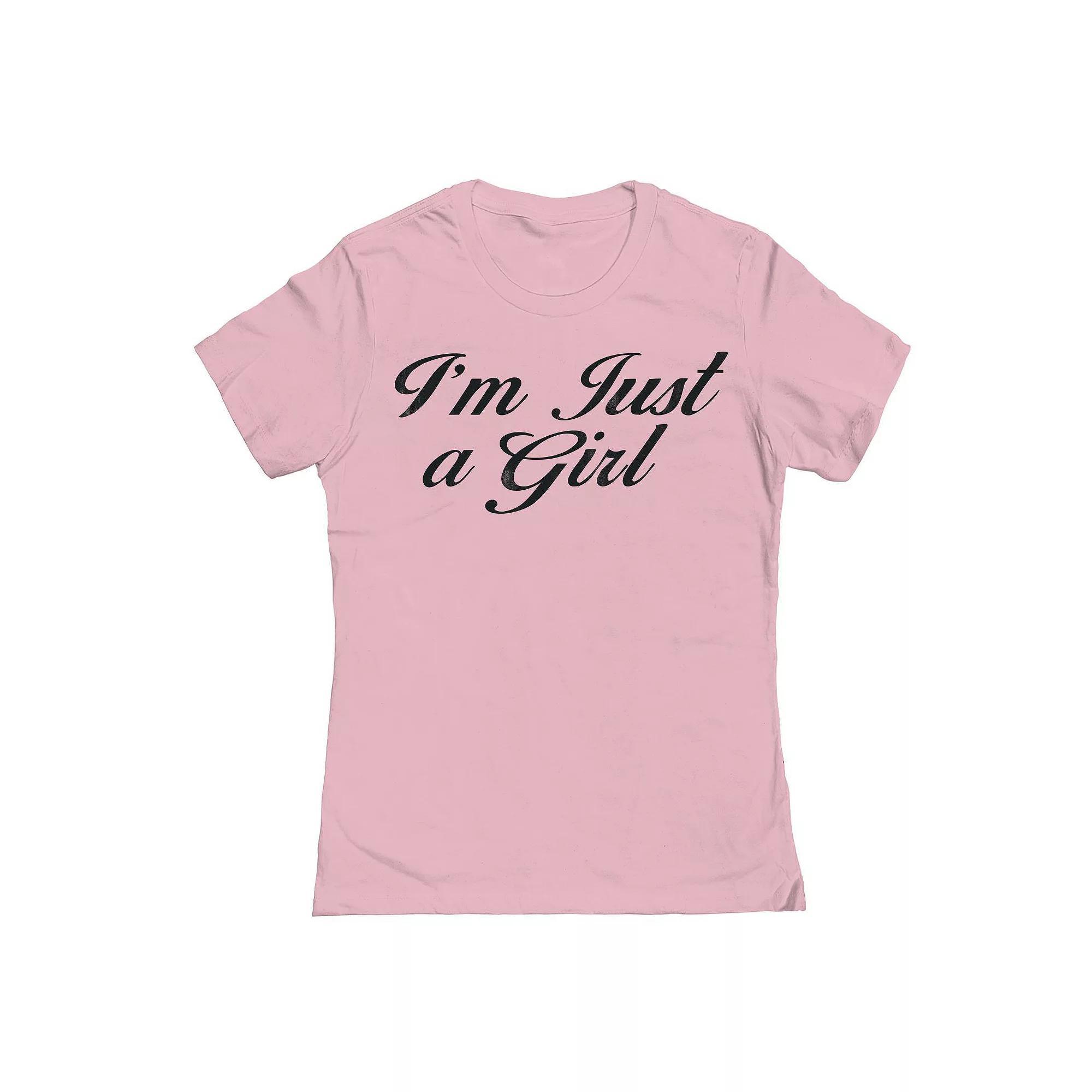 Junior's Grayson Threads The Label Im Just A Girl Script Graphic Tee, Women's,  Product Image
