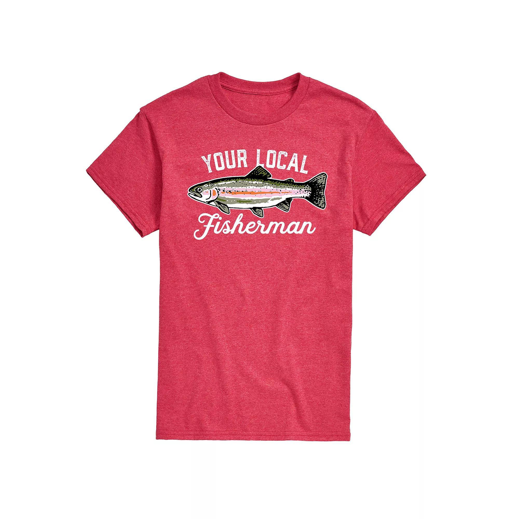 Men's Your Local Fisherman Graphic Tee, Size: XXL, Red Product Image