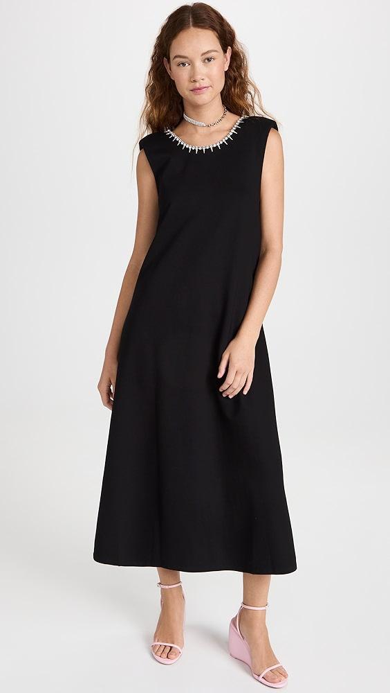 AREA Crystal Bow Back Midi Dress | Shopbop Product Image