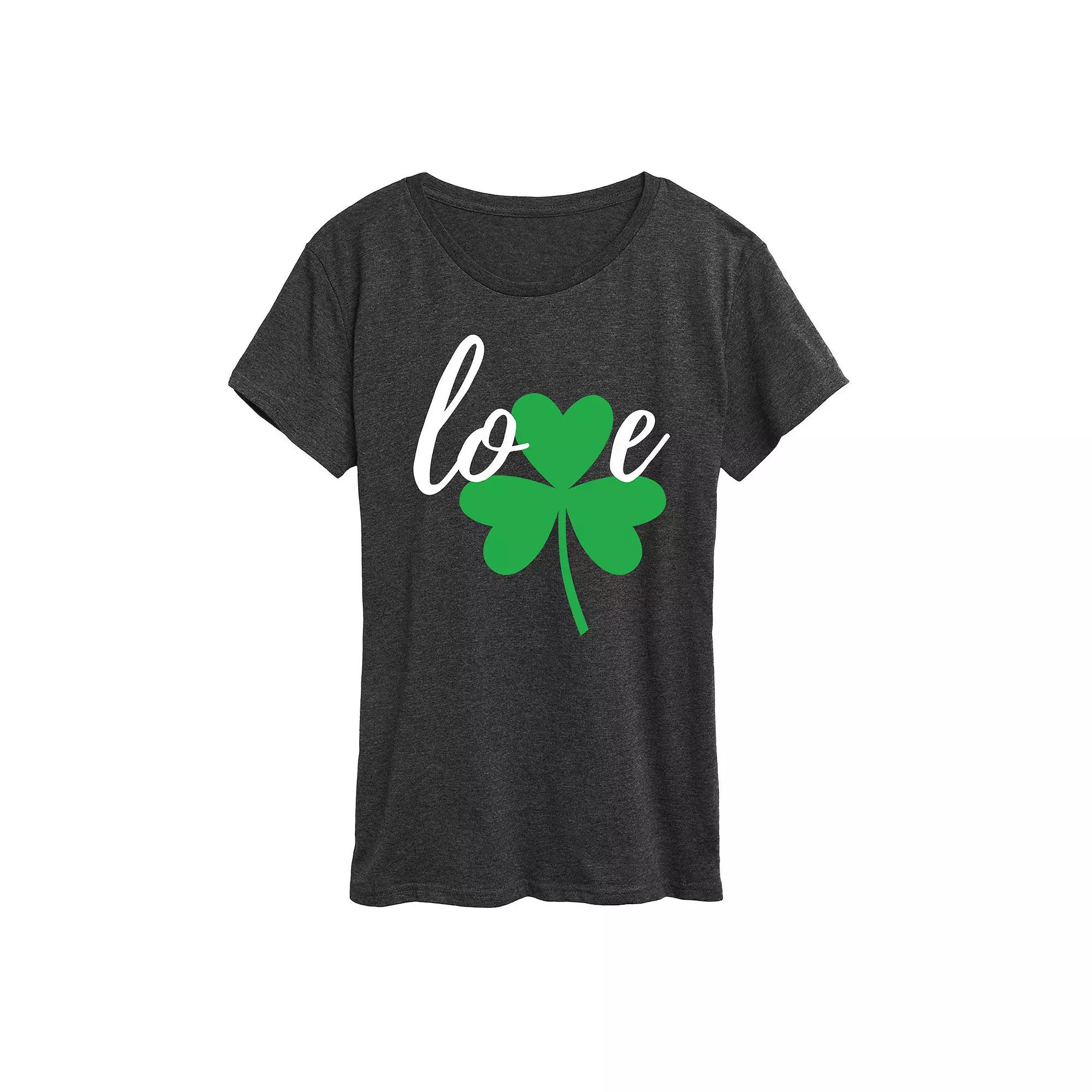 Women's Love Shamrock Graphic Tee, Girl's,  Product Image