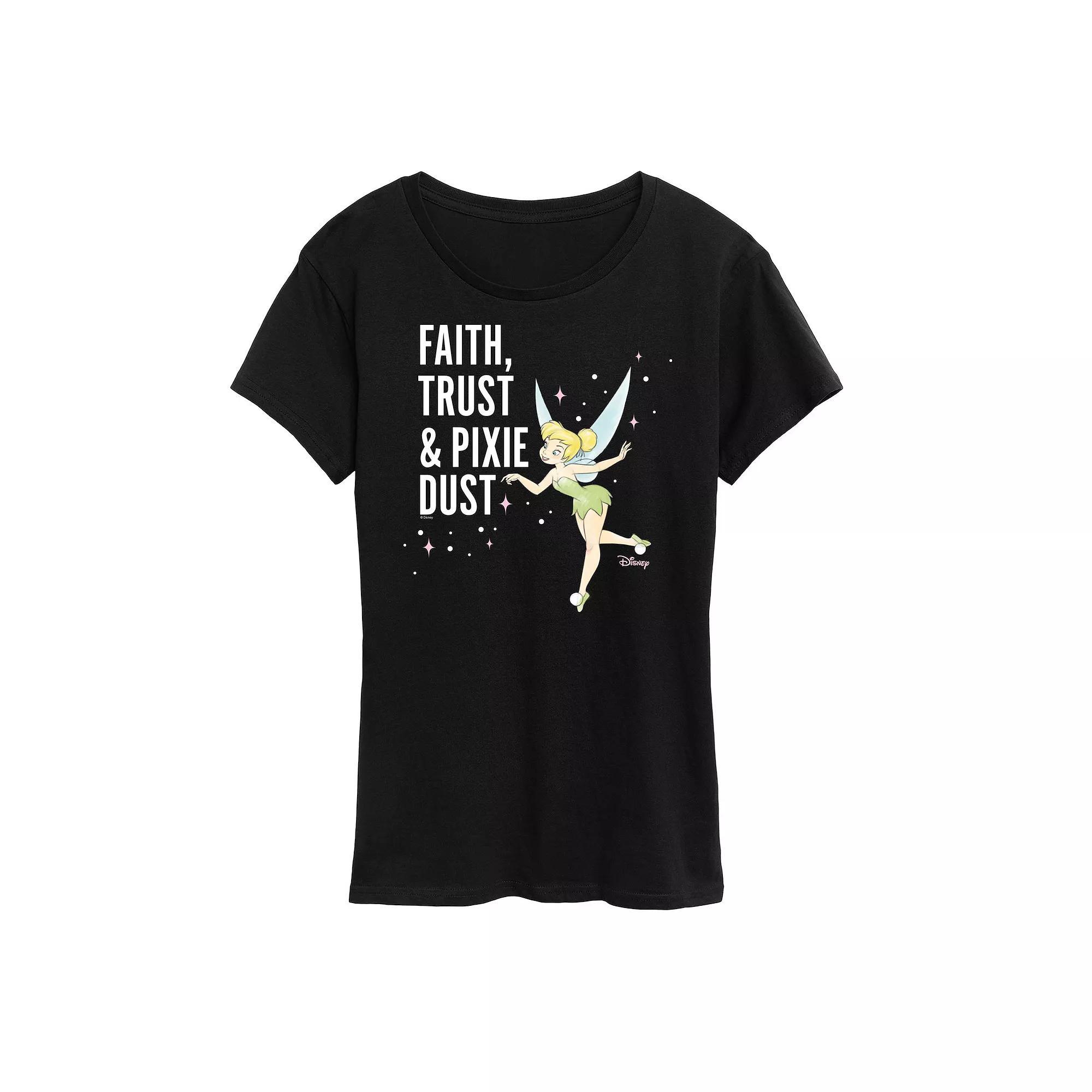 Disney's Tinker Women's Bell Pixie Dust Graphic Tee, Girl's, Size: Large, Black Product Image