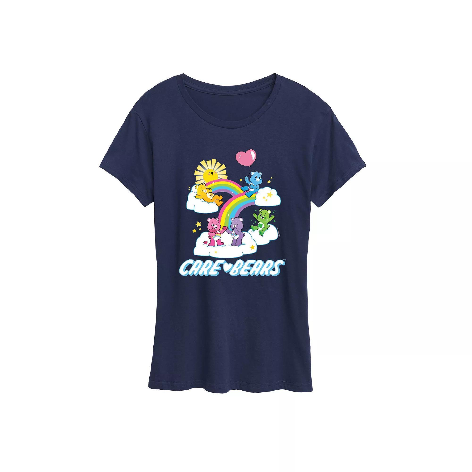 Women's Care Bears Group Logo Graphic Tee, Size: Medium, Blue Product Image