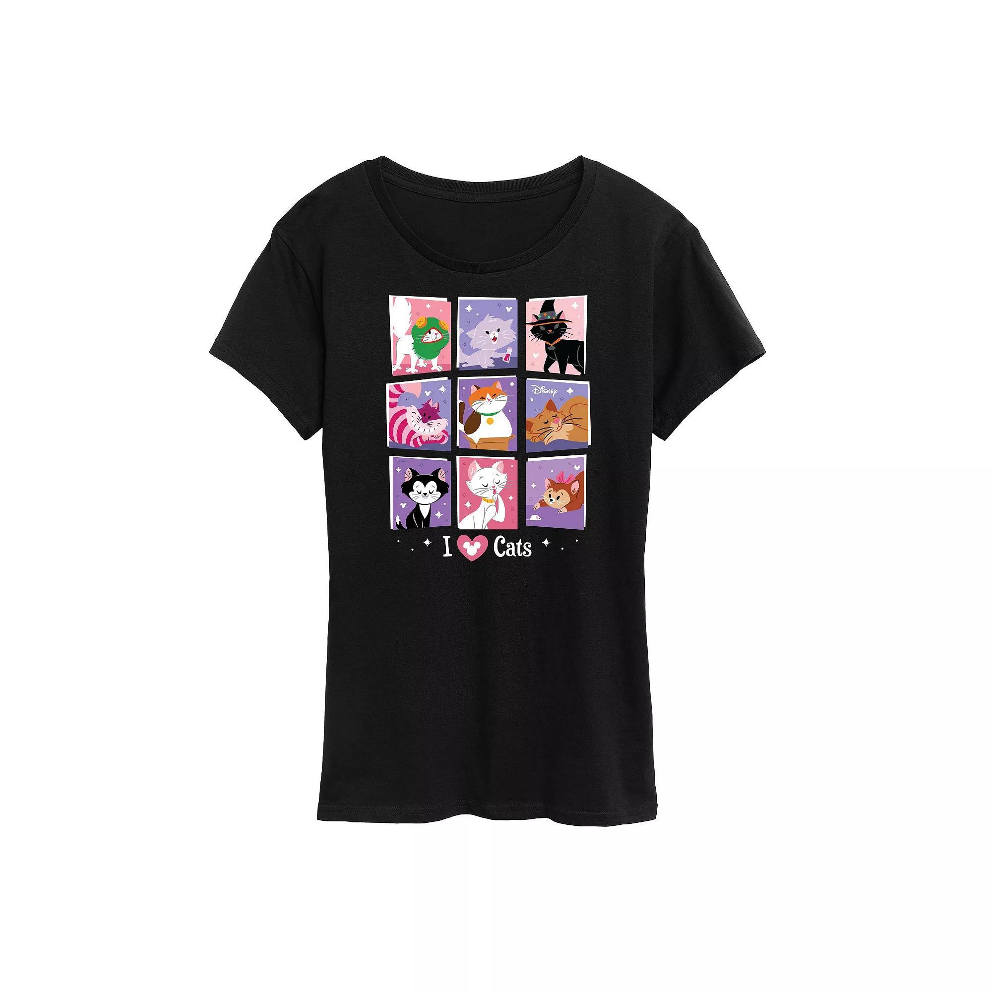 Disney Cats Women's Grid Graphic Tee, Girl's,  Product Image