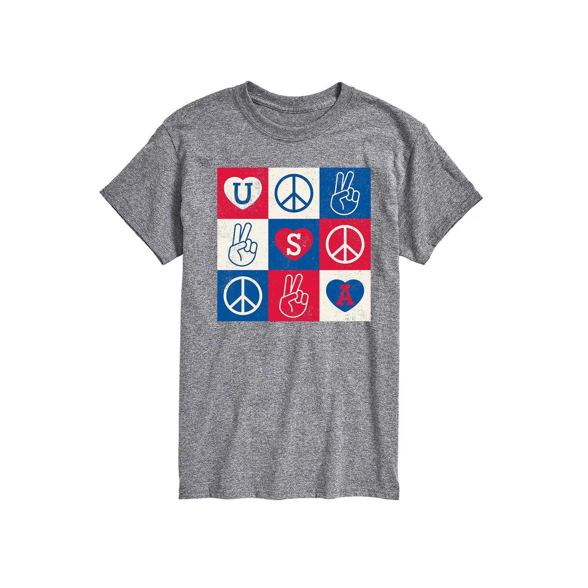 Men's USA Peace Grid Graphic Tee.,  Product Image