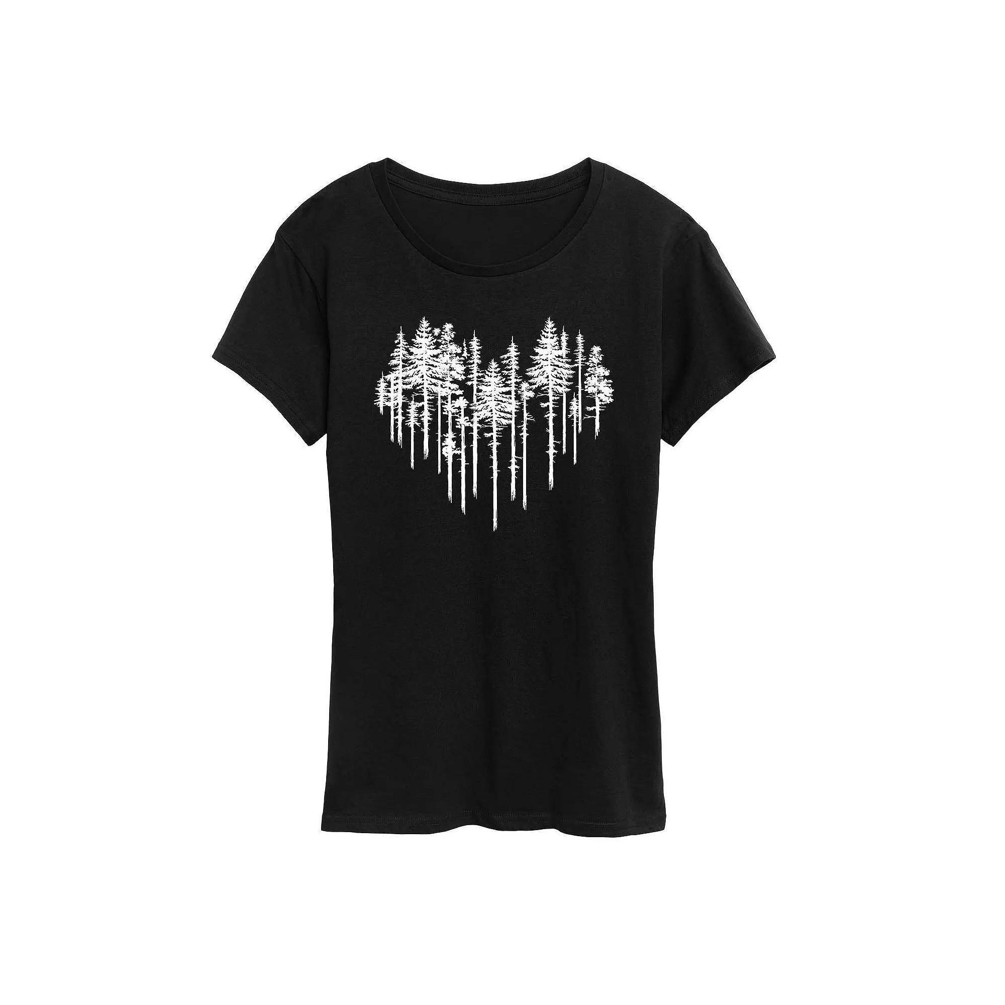 Women's Heart Trees Graphic Tee, Girl's, Size: Medium, Black Product Image