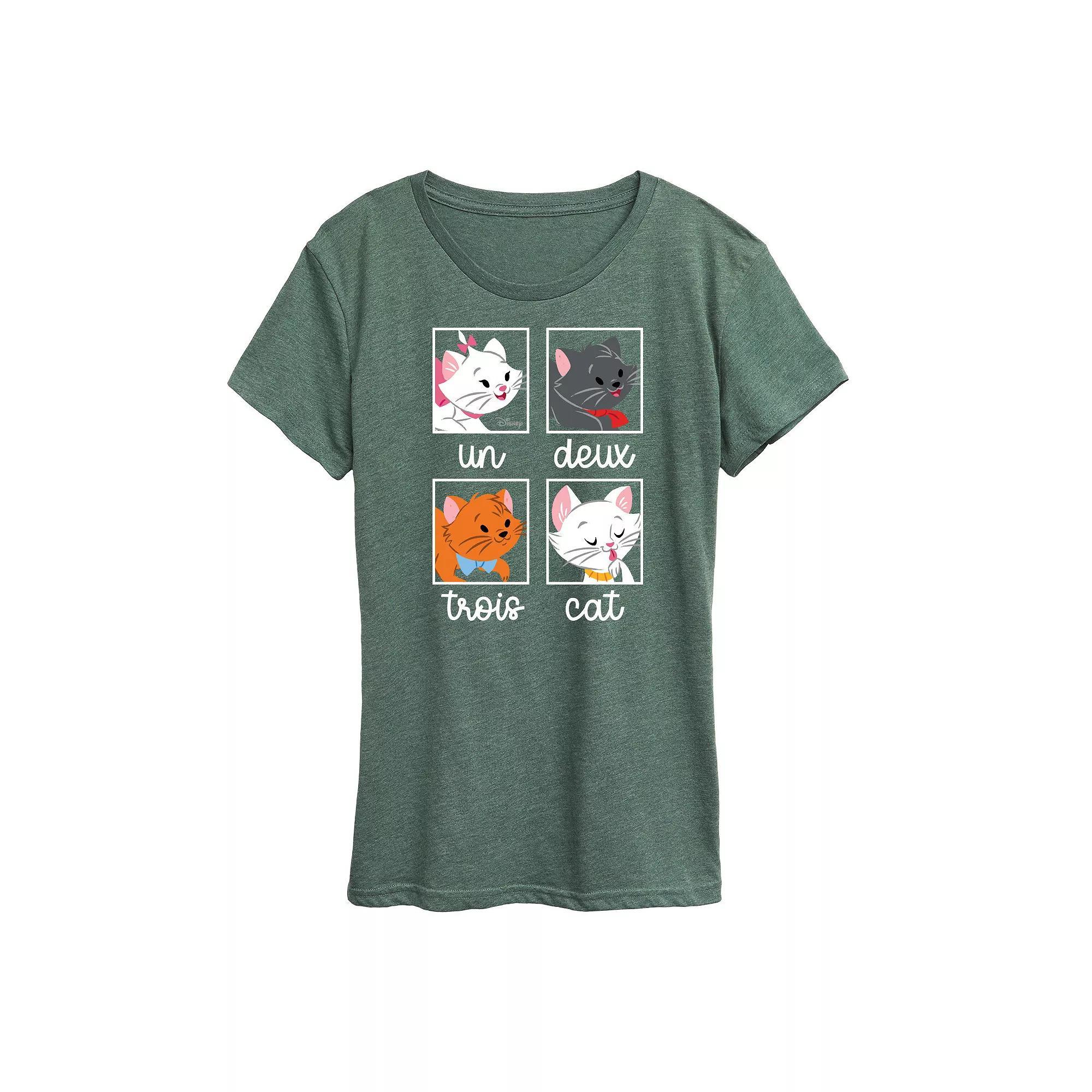 Disney's The Aristocats Women's Un Deux Trois Cat Graphic Tee, Girl's,  Product Image