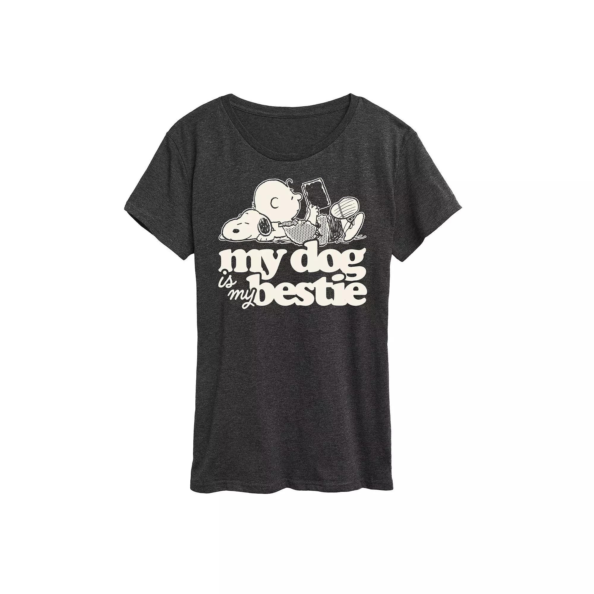 Women's Peanuts Snoopy & Charlie Brown My Dog Is My Bestie Graphic Tee,  Product Image