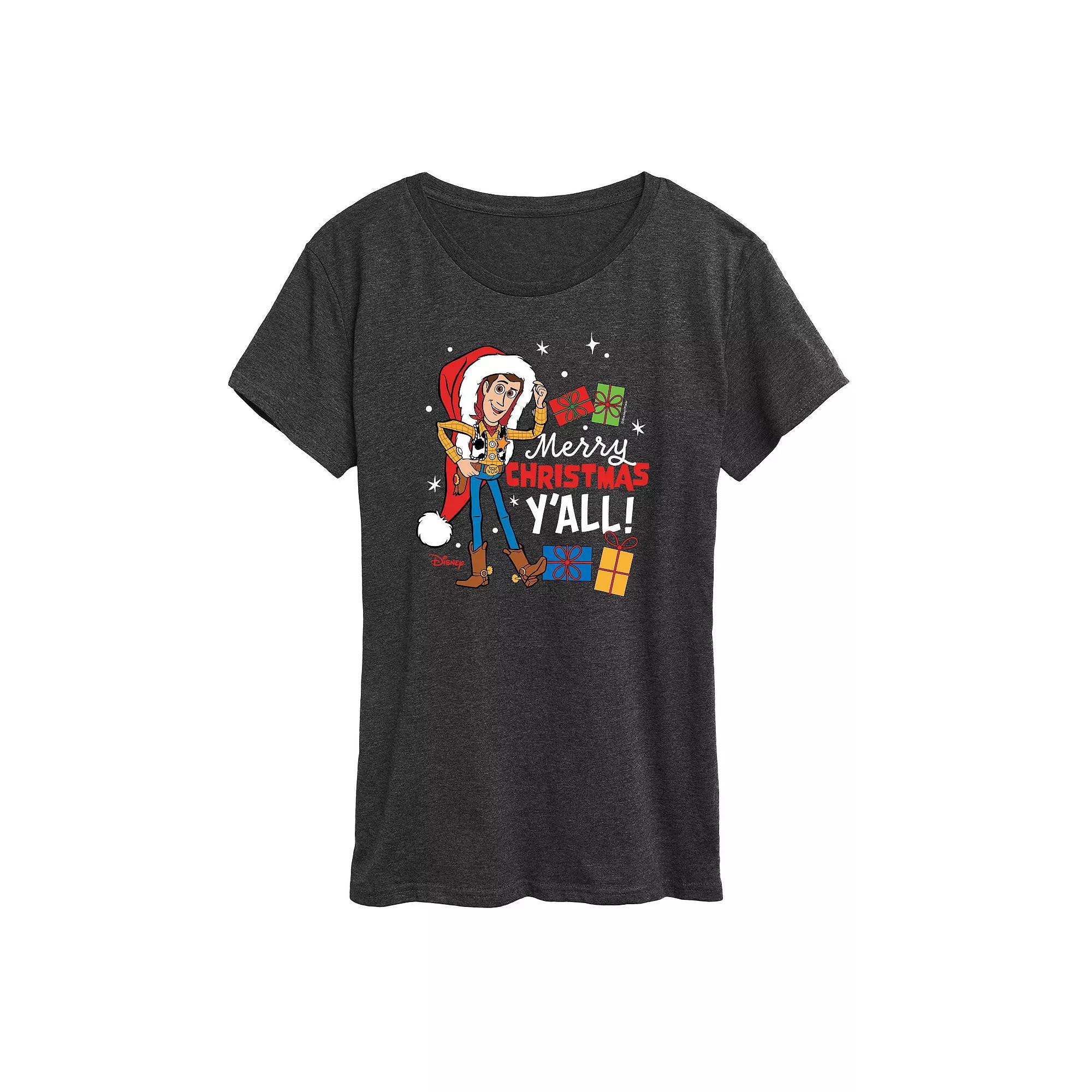 Disney / Pixar's Toy Story Women's Christmas Woody Graphic Tee, Girl's,  Product Image