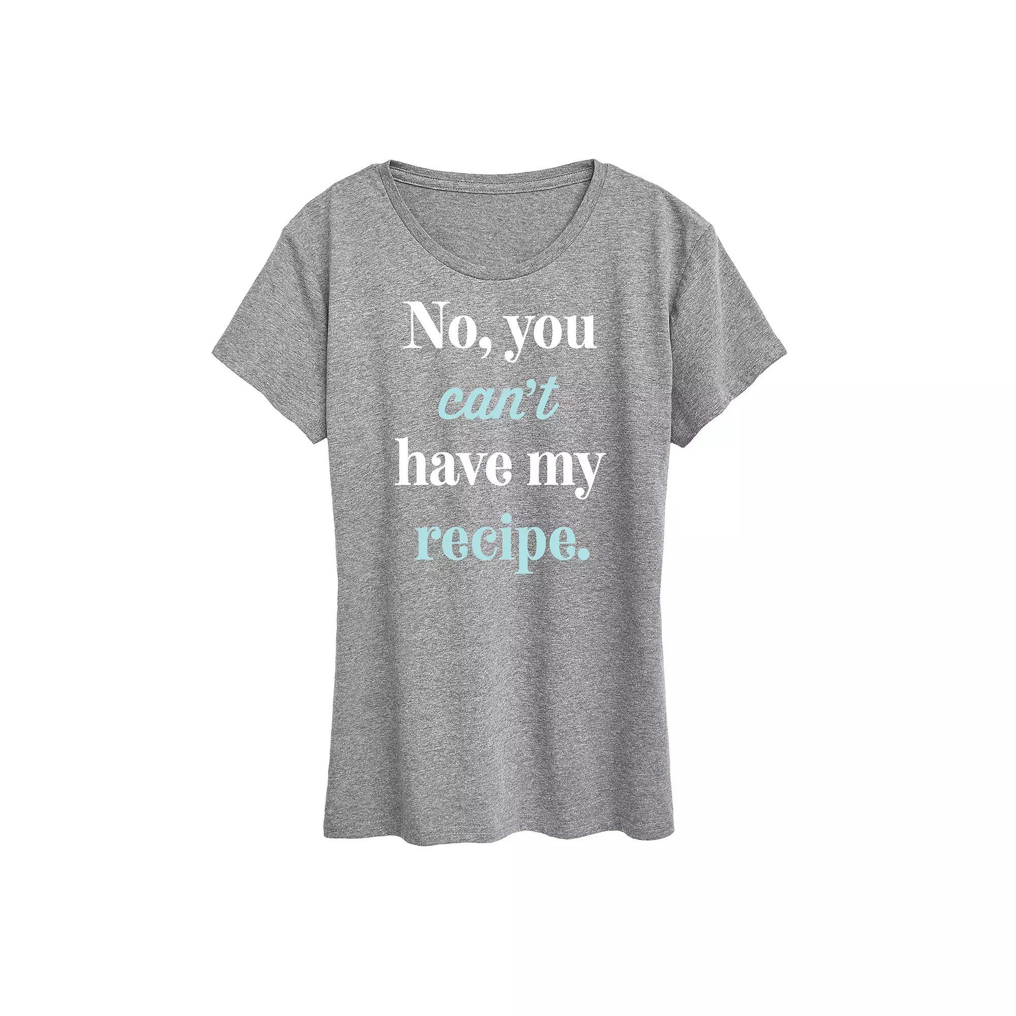 Women's No Can't Have Recipe Graphic Tee, Size: Small, Heather Grey Product Image