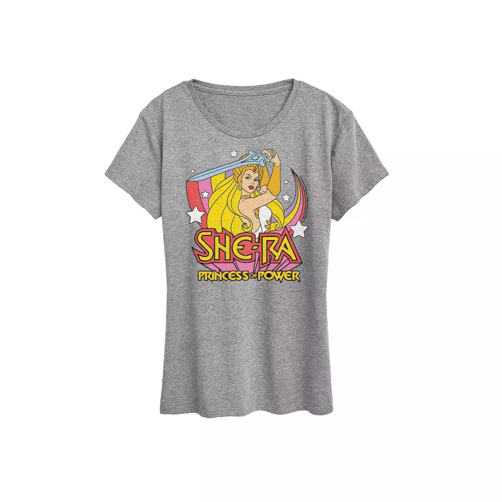 Women's She-Ra Sword Rainbow Graphic Tee, Girl's, Size: Medium, Grey Gray Product Image