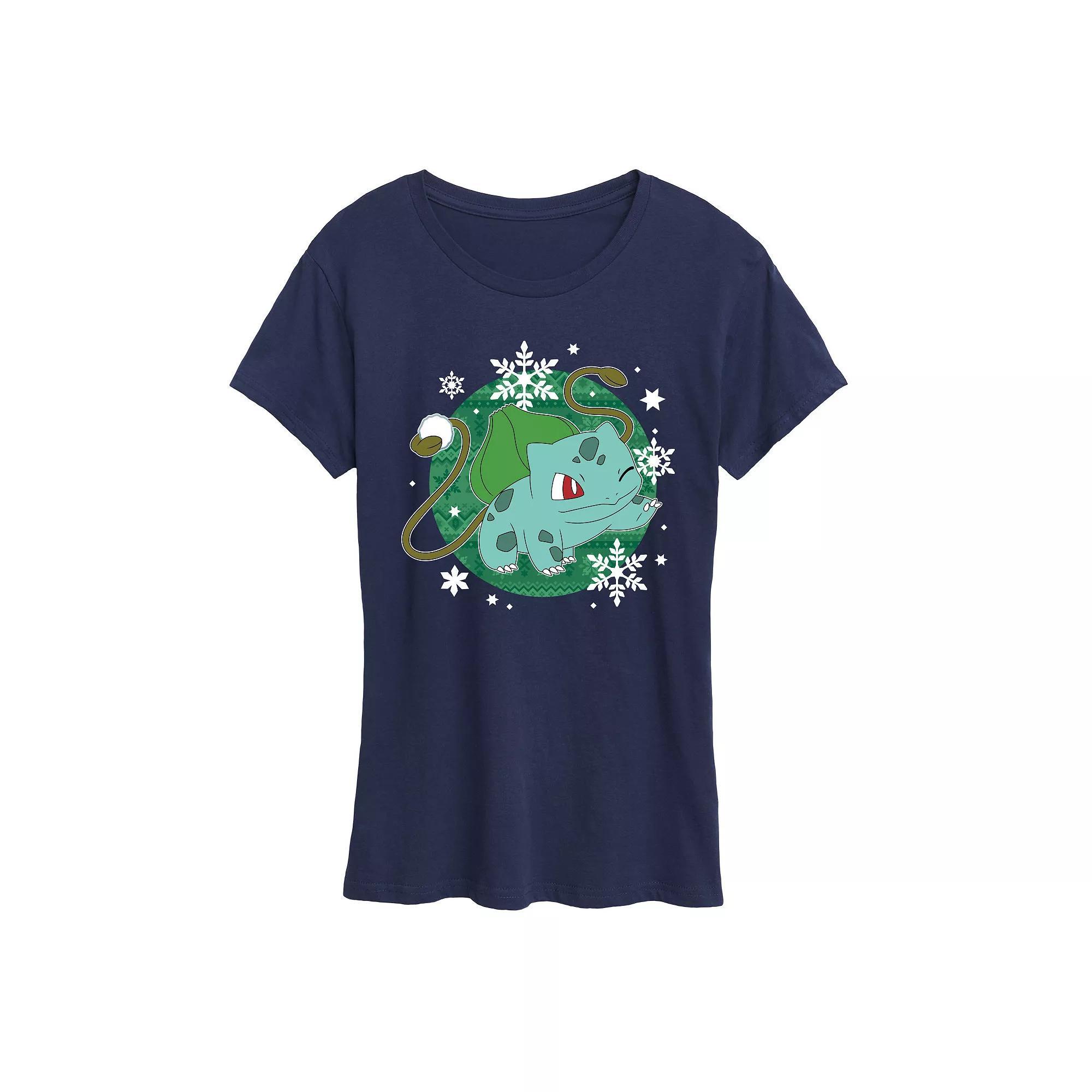 Women's Pokemon Bulba Pattern Graphic Tee,  Product Image