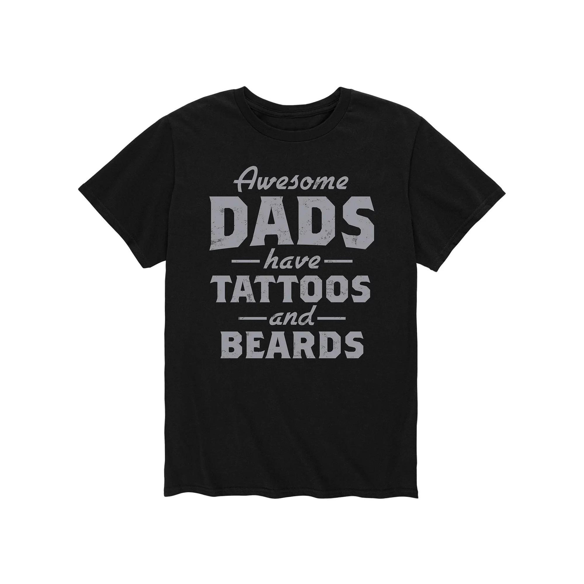 Men's Awesome Dads Tattoos Beards Tee,  Product Image