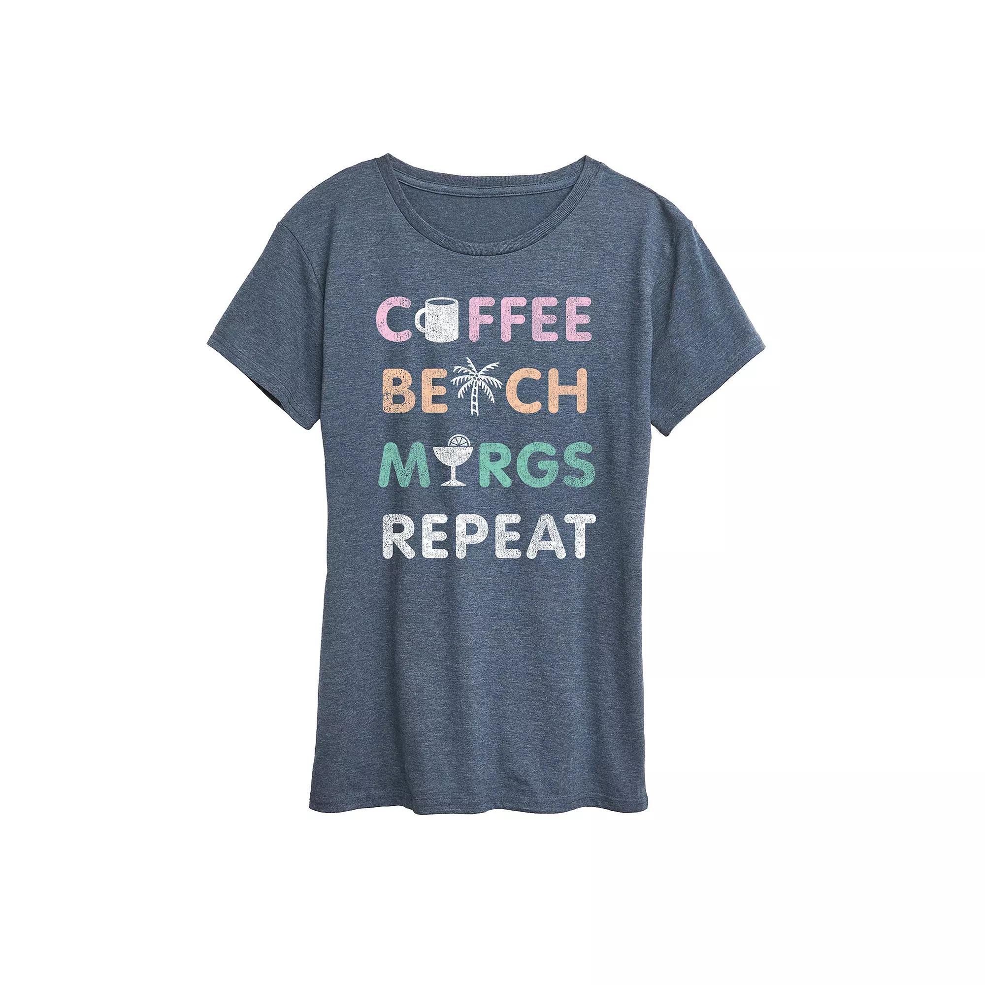 Women's Coffee Beach Repeat Graphic Tee,  Product Image
