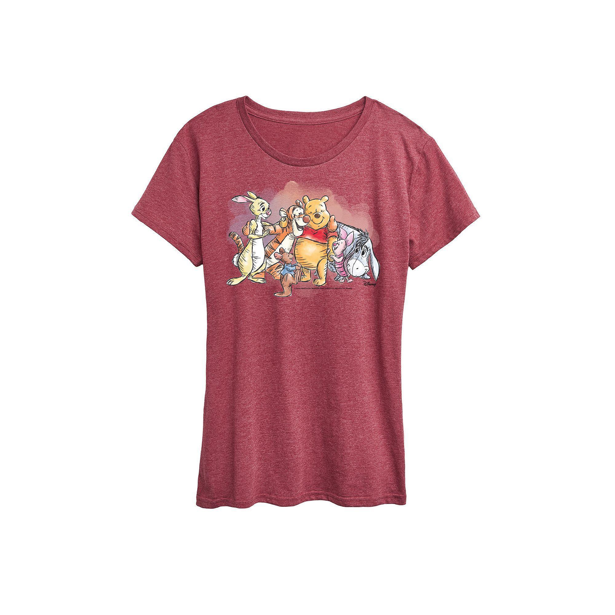 Disney's Winnie The Pooh Women's Watercolor Graphic Tee,  Product Image
