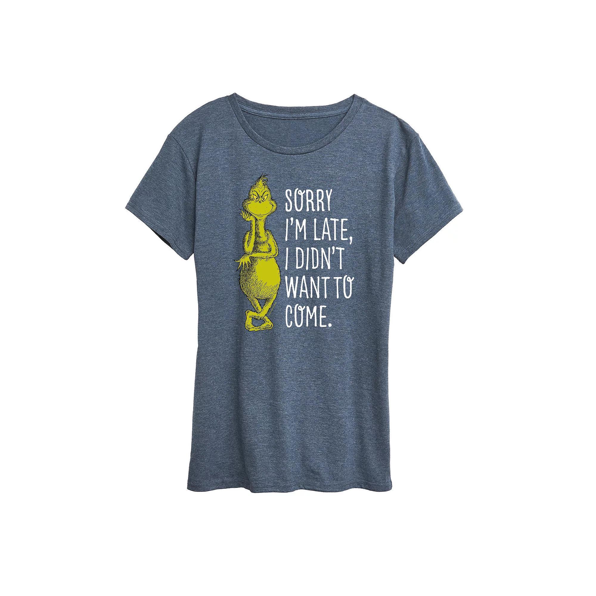 Women's Dr. Seuss The Grinch Sorry I'm Late Graphic Tee, Girl's,  Product Image