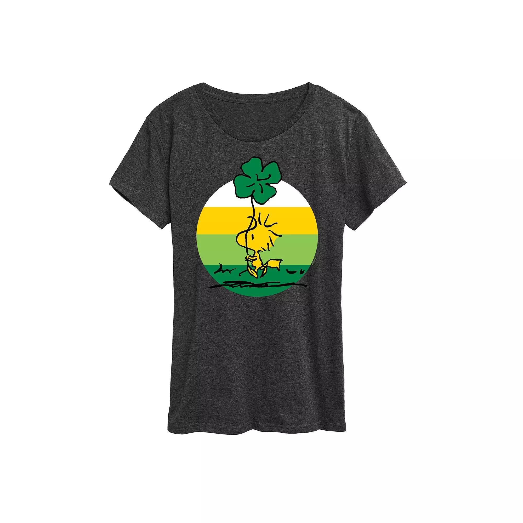 Women's Peanuts Woodstock Shamrock Graphic Tee,  Product Image