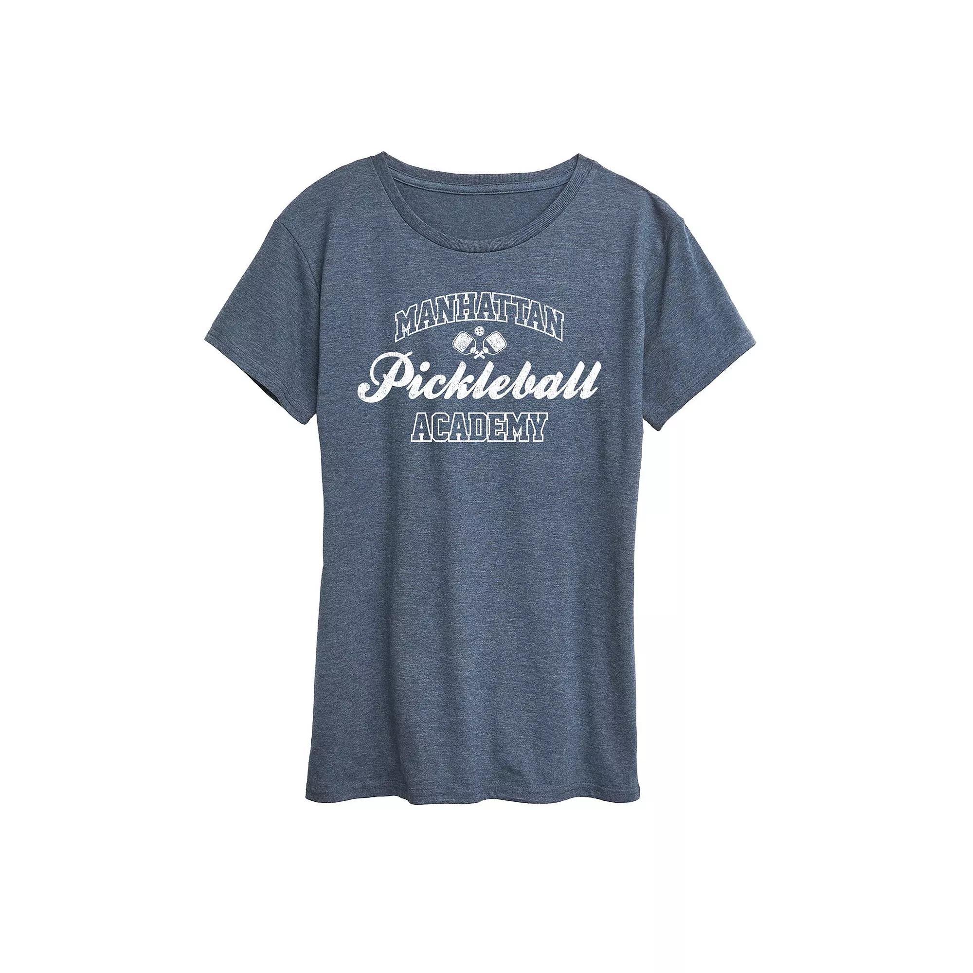 Plus Manhattan Pickleball Academy Graphic Tee, Women's, Size: 3XL, Grey Blue Product Image