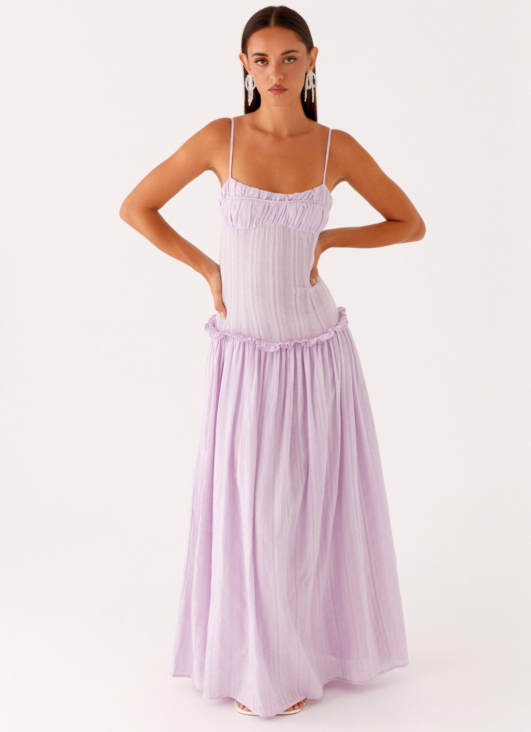 Jacinda Drop Waist Maxi Dress - Lavender Product Image
