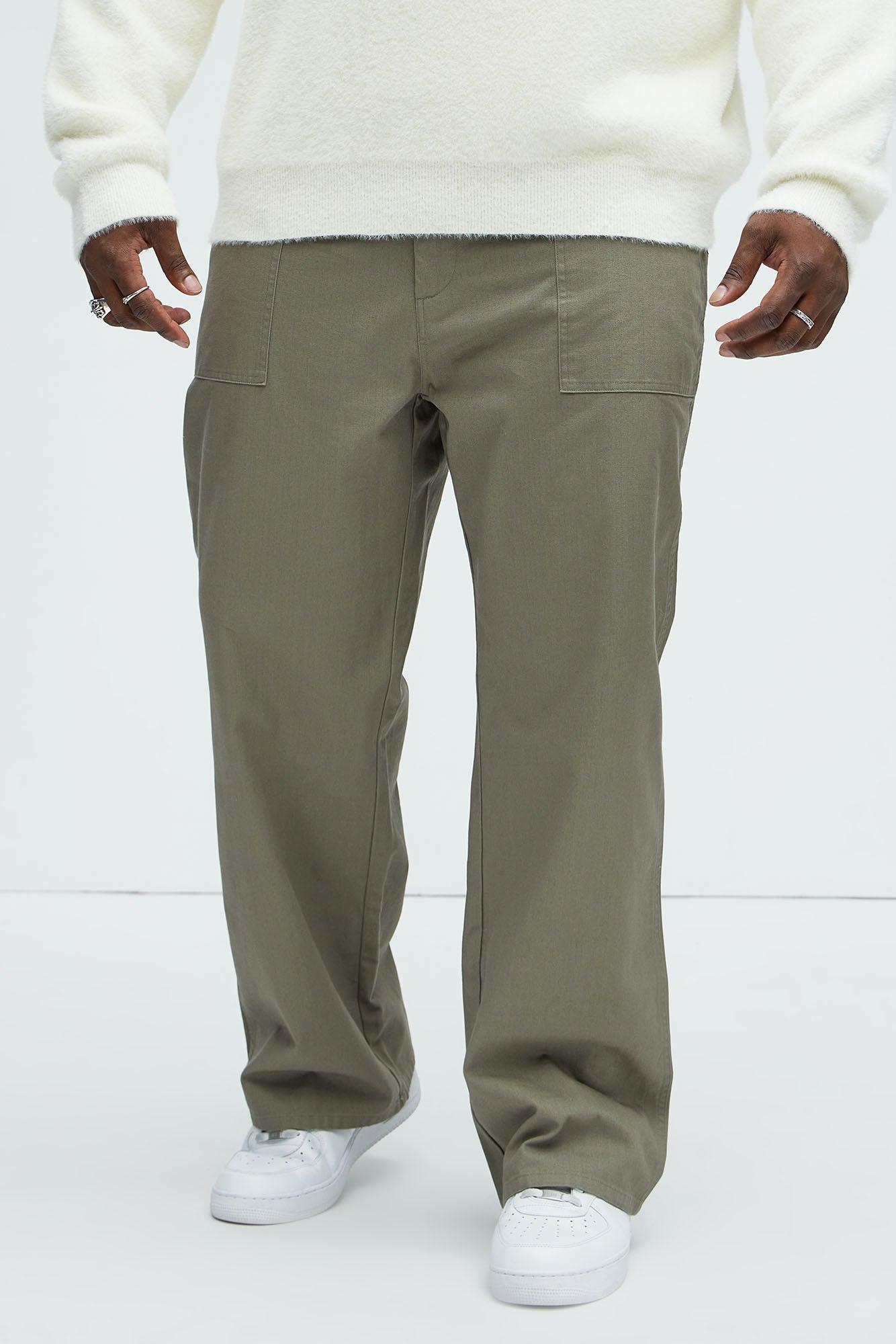 Berry Fatigue Straight Pants - Olive Product Image