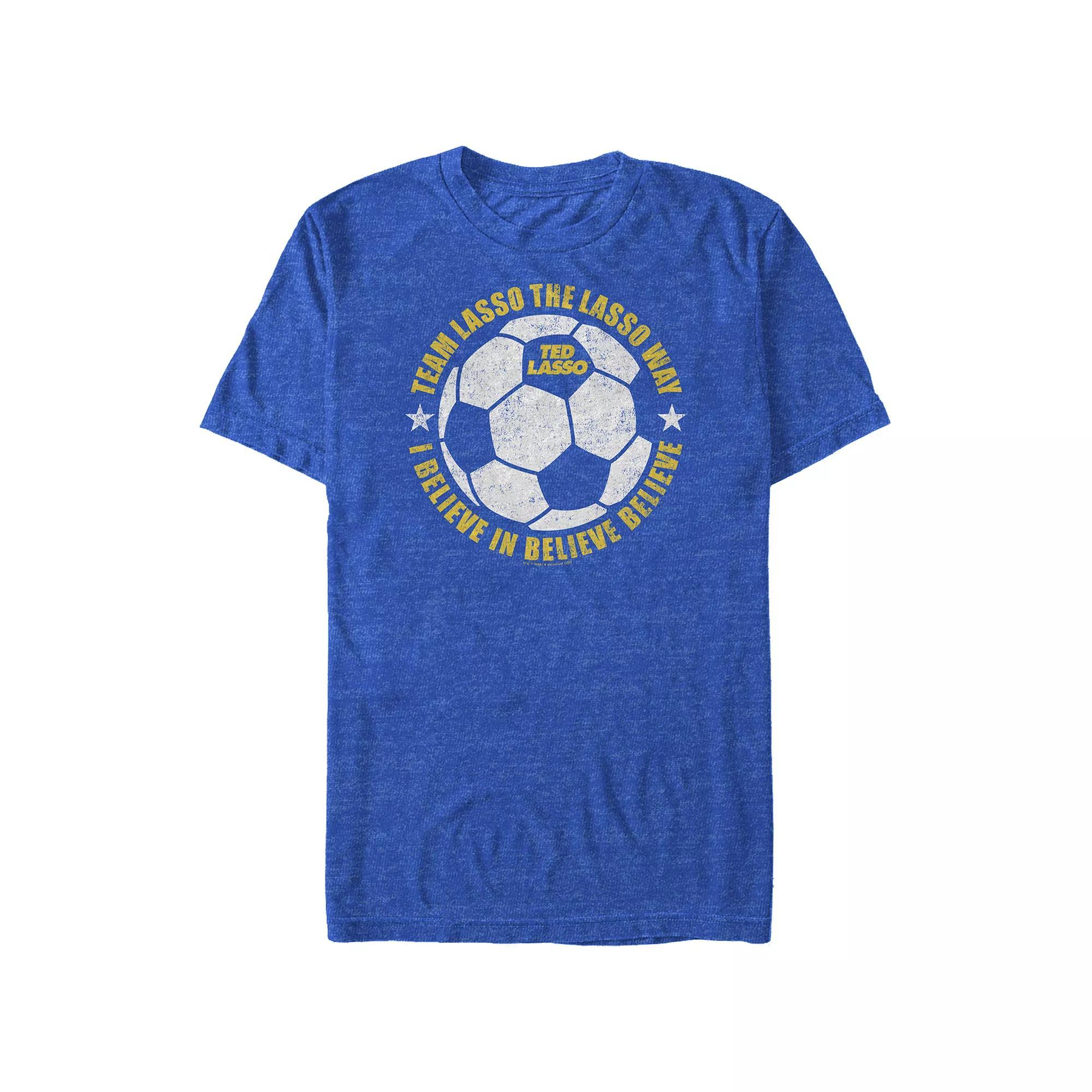 Big & Tall Ted Lasso Team Lasso Football Stamp Graphic Tee, Men's, Size: 3XL Tall, Royal Grey Product Image