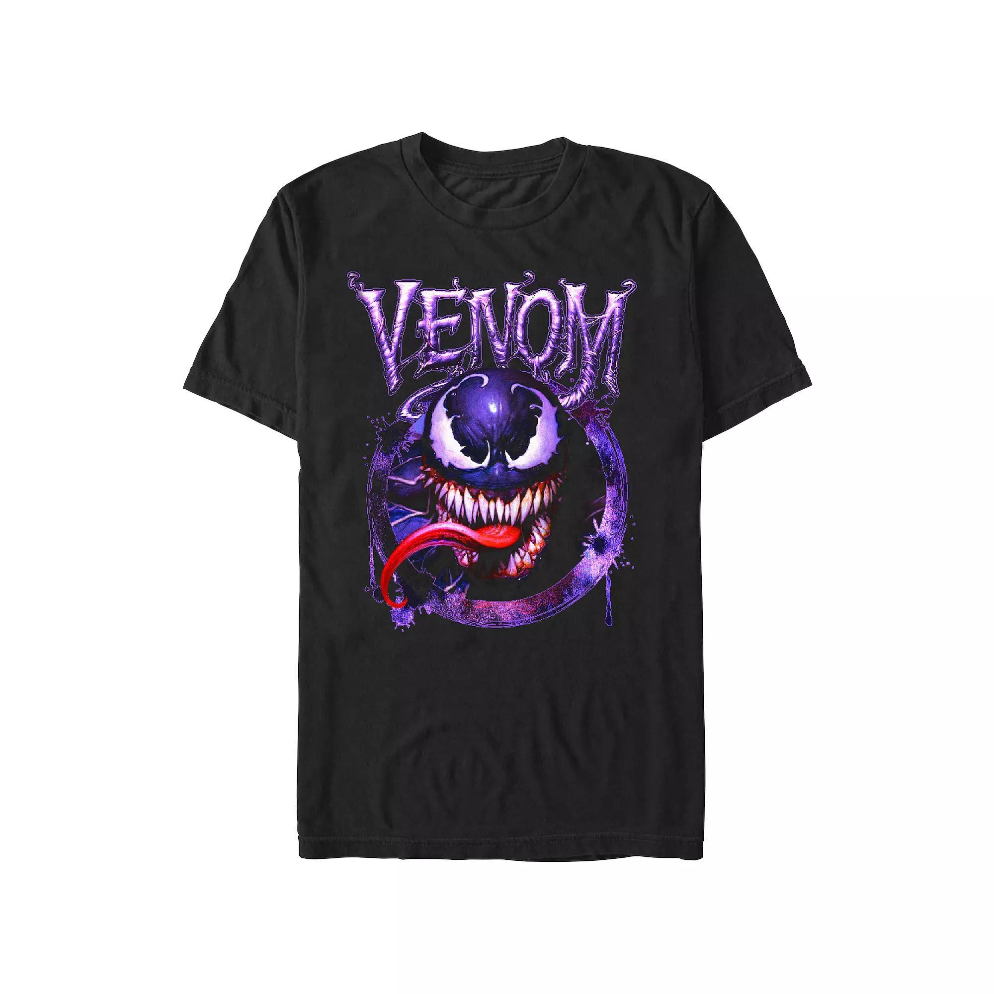 Men's Spider-Man Venom Purple Poster Graphic Tee,  Product Image