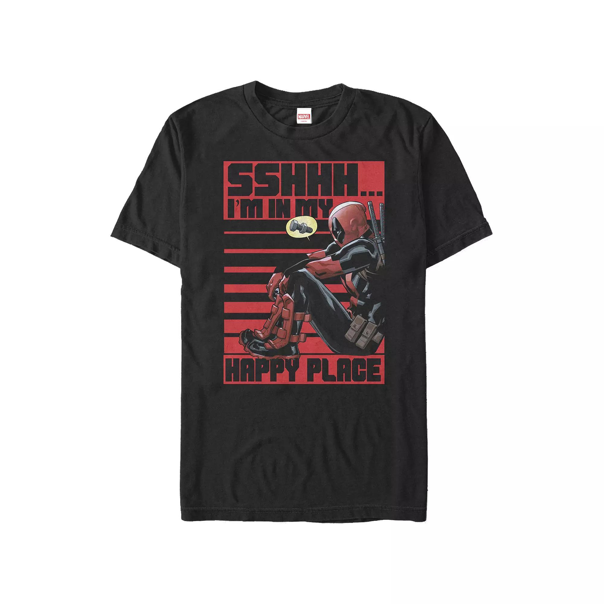 Big & Tall Marvel Deadpool In My Happy Place Graphic Tee, Men's, Size: 3XB, Black Product Image