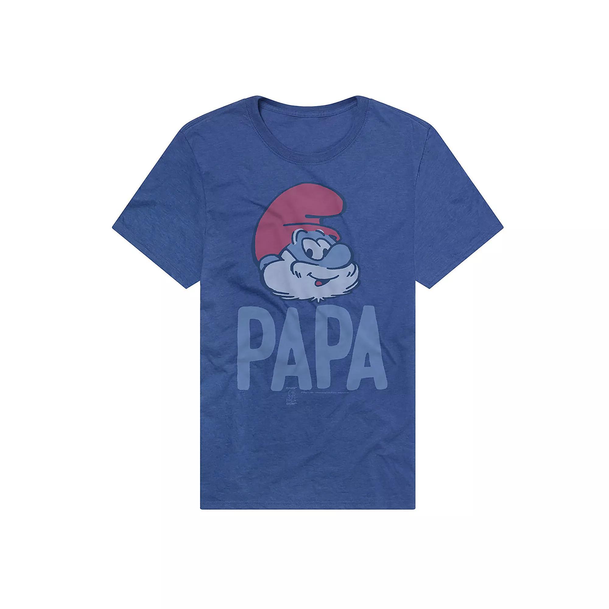 Men's Smurfs Papa Smurf "Papa" Graphic Tee, Size: Medium, Royal Product Image