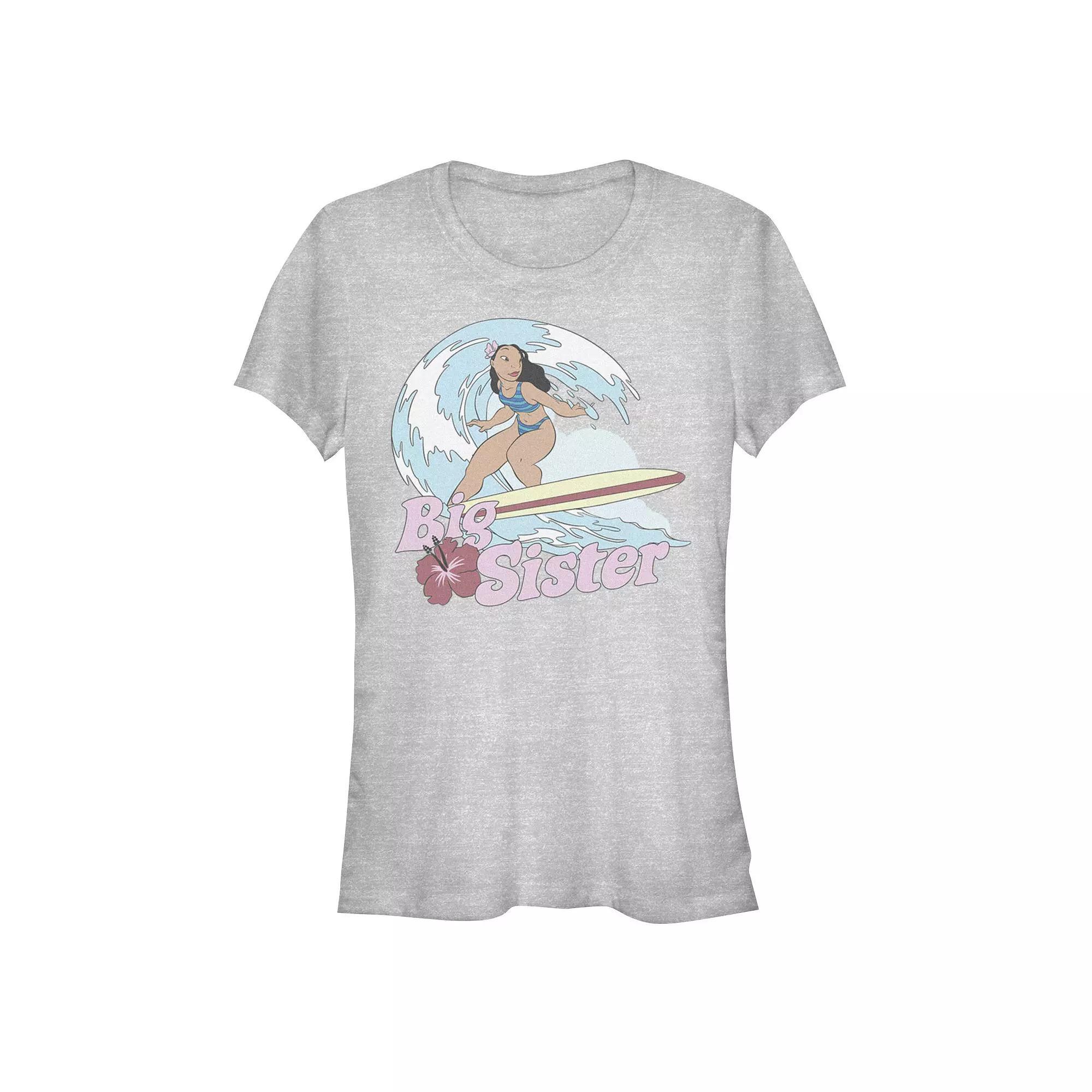 Disney's Lilo & Stitch Women's Surfing Nani Big Sister Tee, Girl's, Size: Small, Athletic Grey Product Image