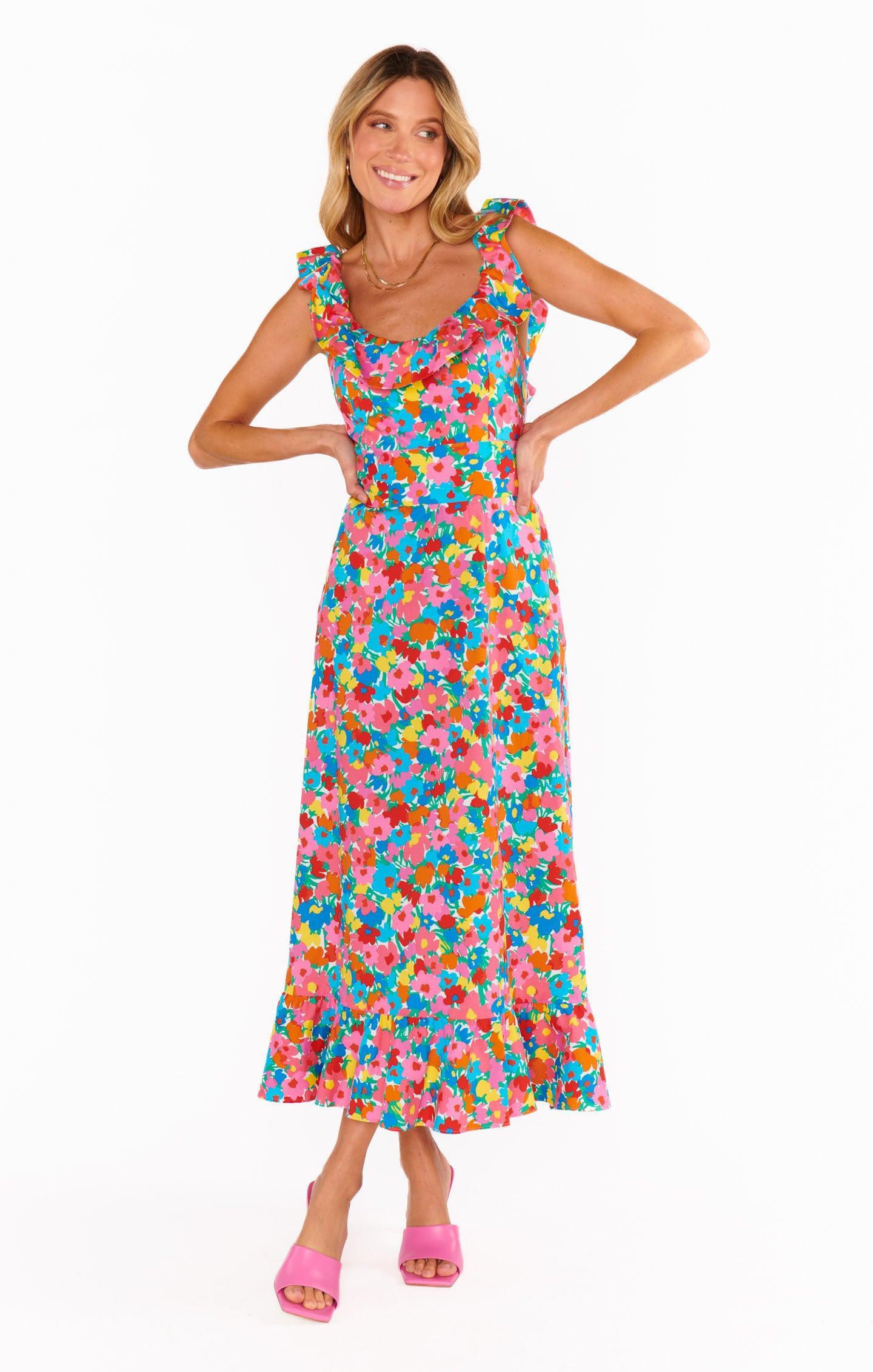 Alexis Midi Dress ~ Bright Begonias Product Image