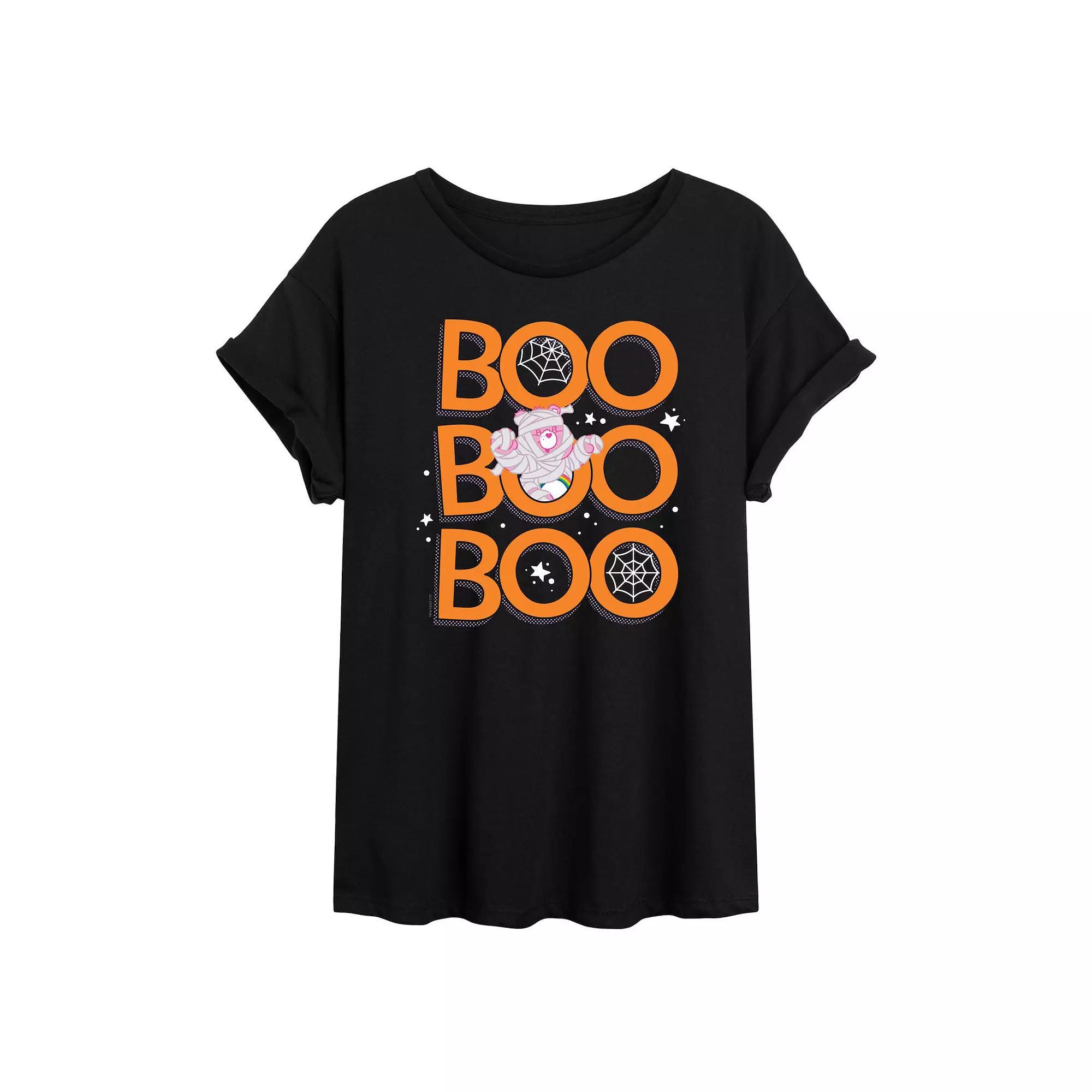 Juniors' Care Bears BOO Oversized Graphic Tee, Girl's, Size: Large, Black Product Image