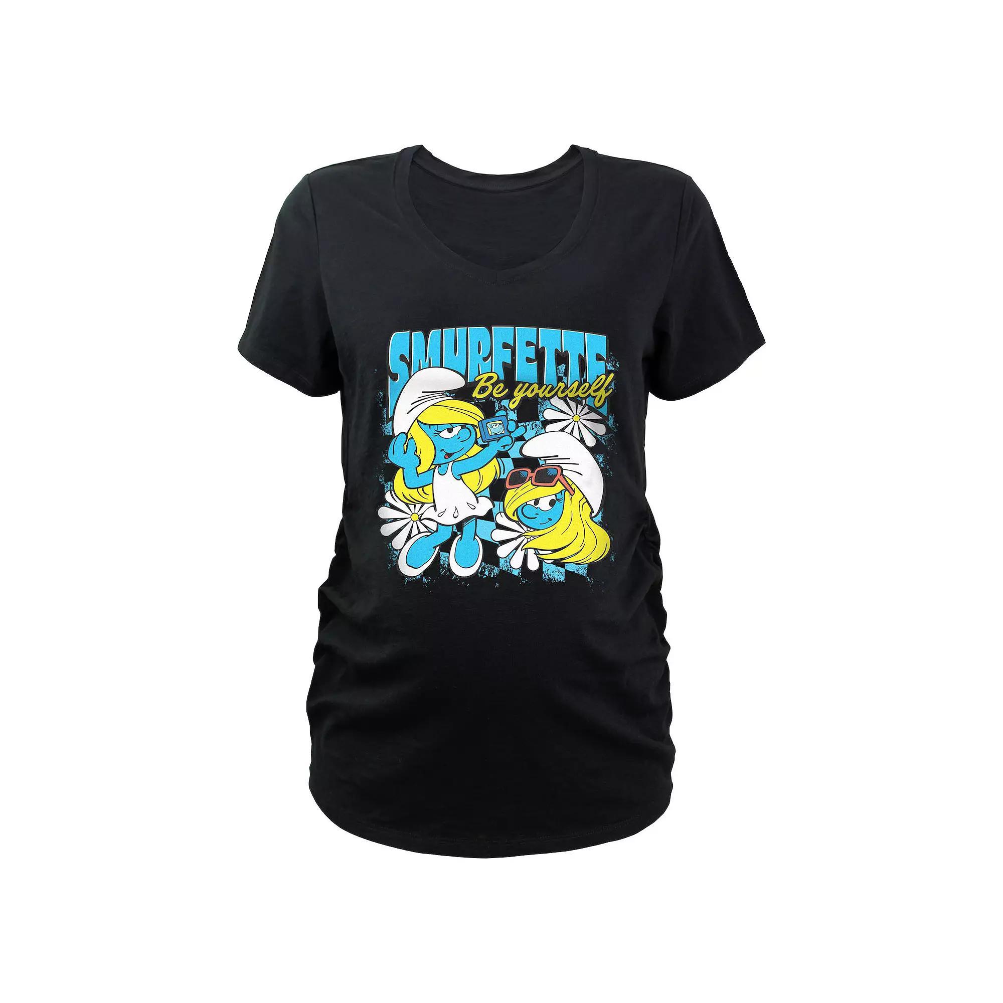 Maternity Smurfs Smurfette Be Yourself Graphic Tee, Women's, Size: Medium-Mat, Black Product Image